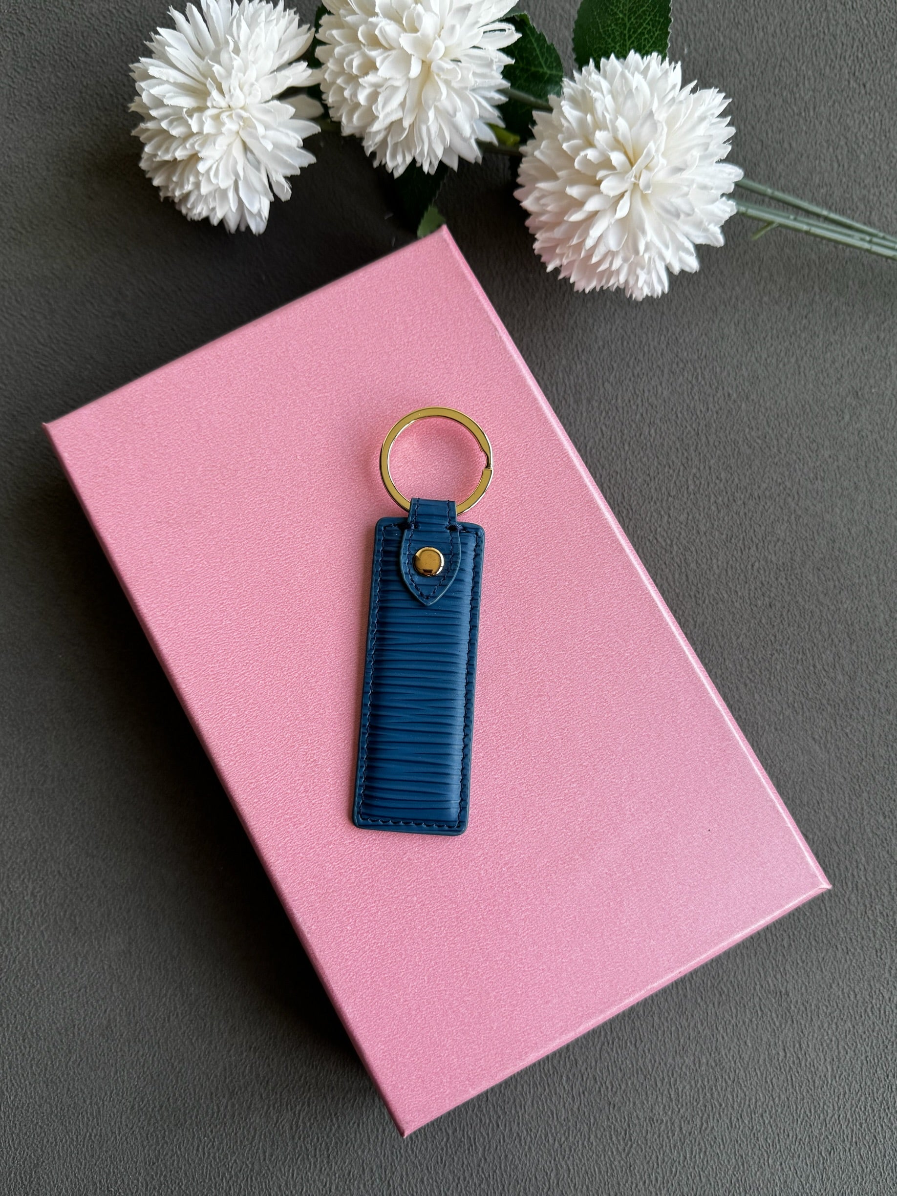 Deri Anahtarlık | Mavi Epi