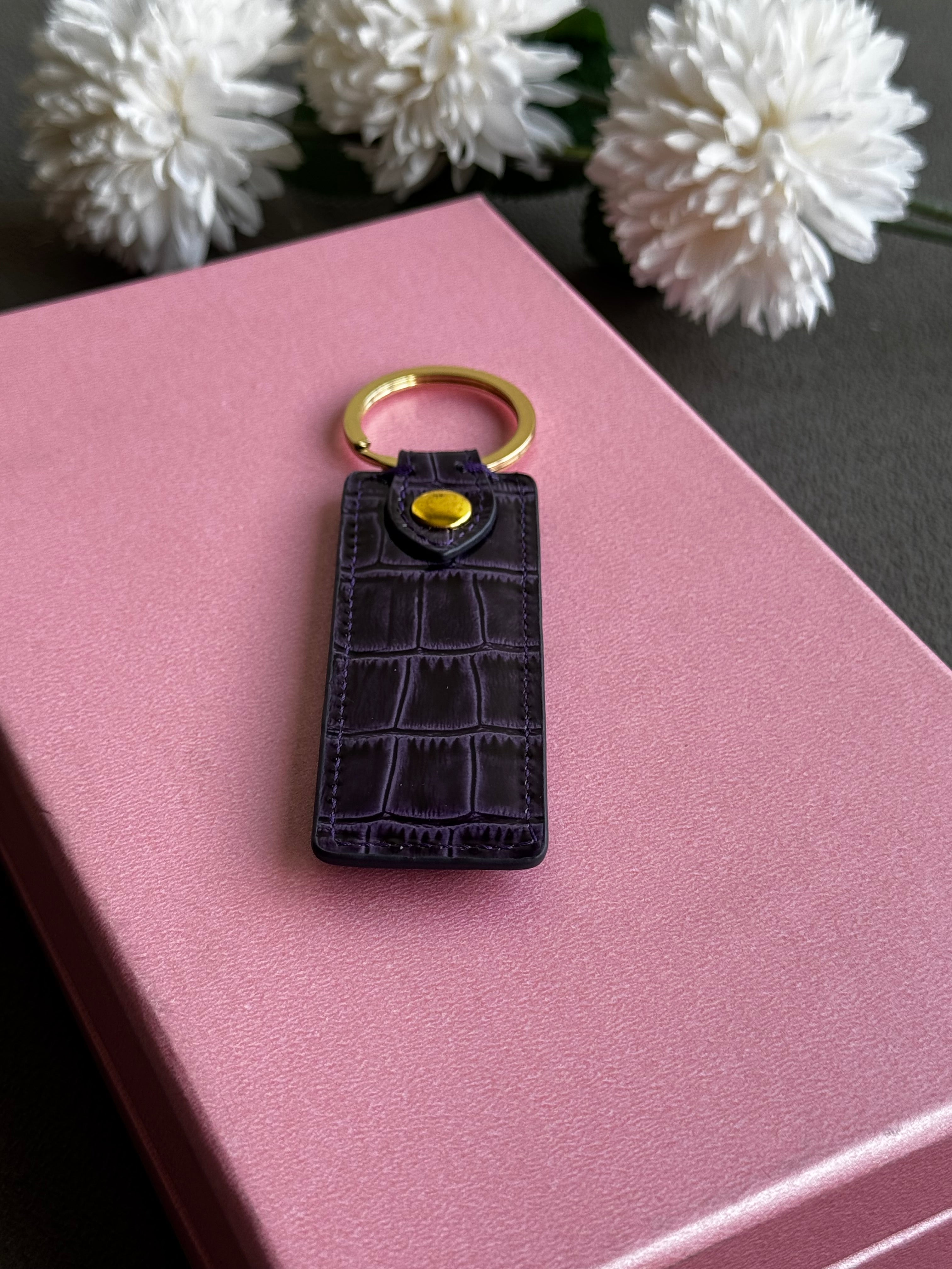 Deri Anahtarlık | Mor Croco