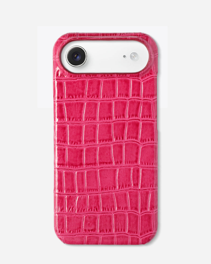 Fuşya Croco Deri iPhone Kılıfı