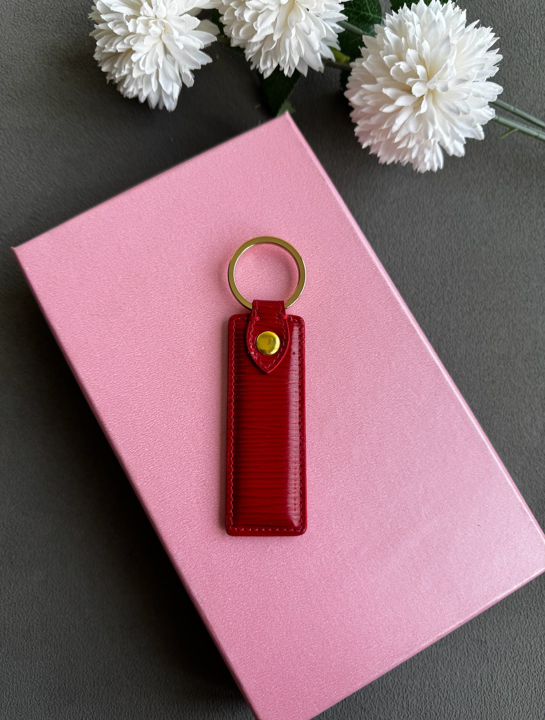 kırmızı epi deri halka anahtarlık