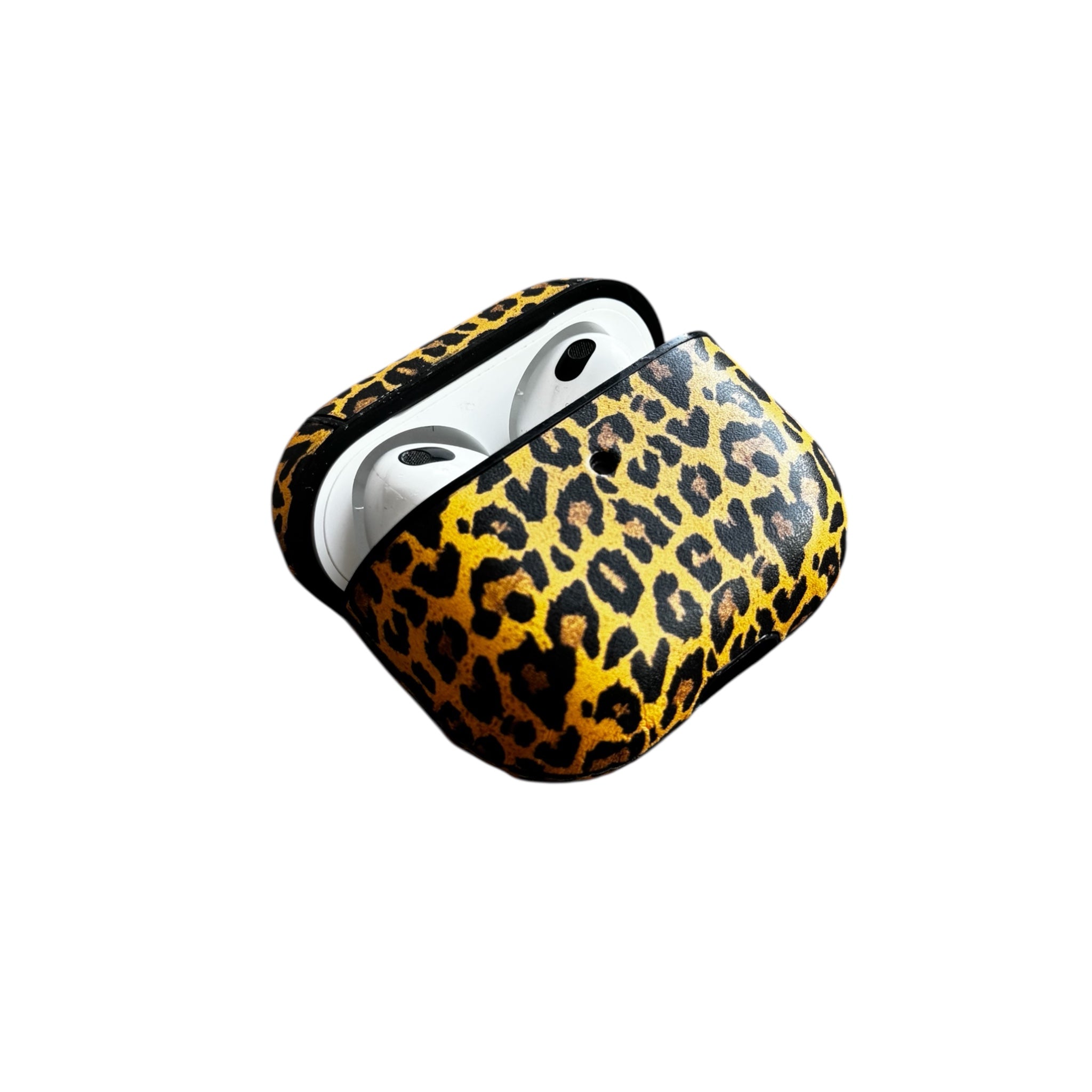 Deri Airpods Kılıfı - Leopar 03