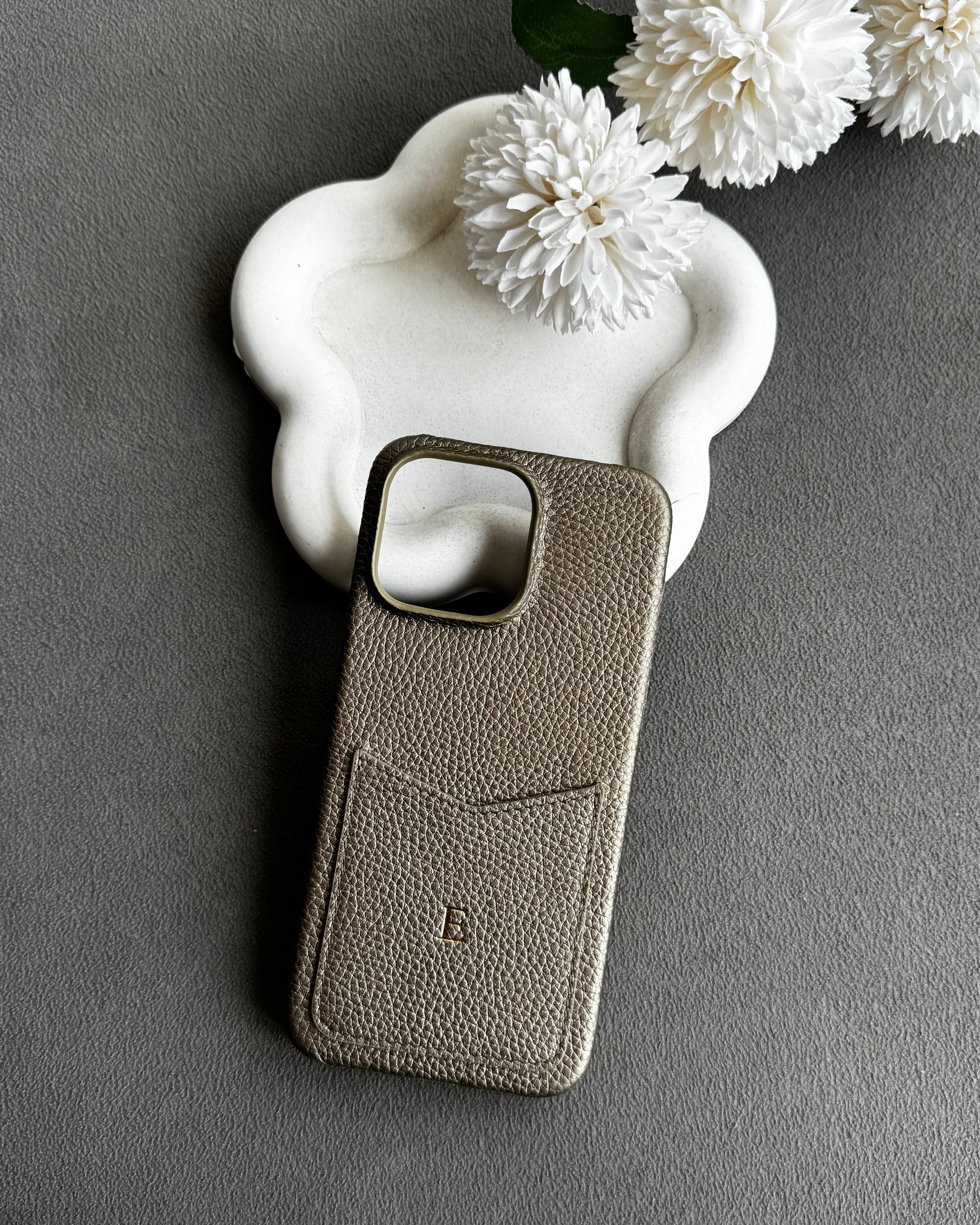 Deri iPhone Kılıfı | Cepli Model | Parlak Vizon Togo