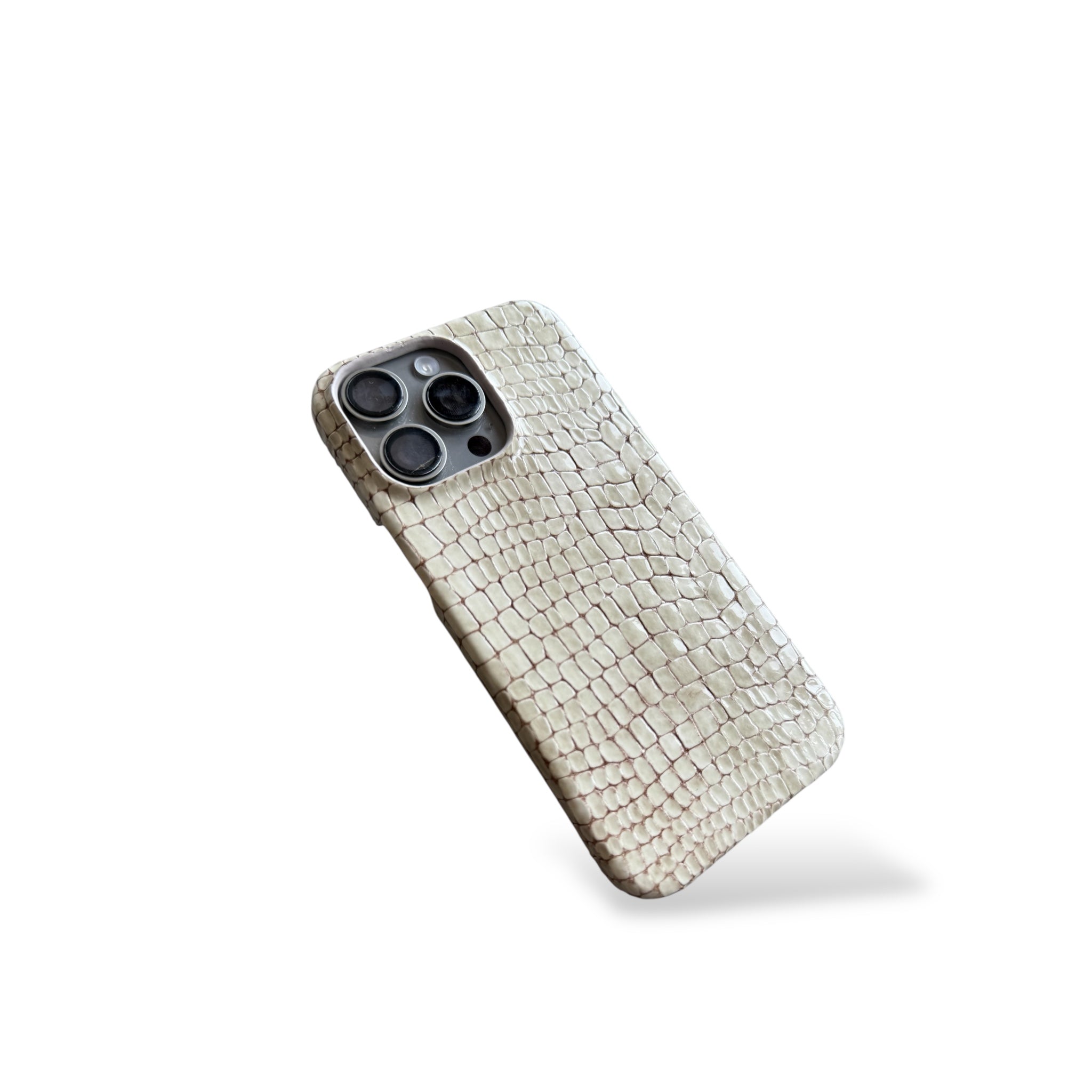 Natural Croco Deri iPhone Kılıfı