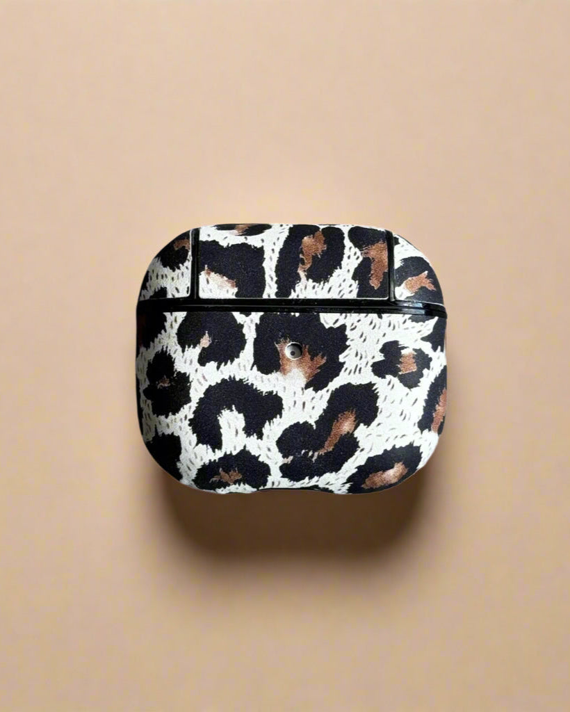 Deri Airpods Kılıfı - Leopar 04