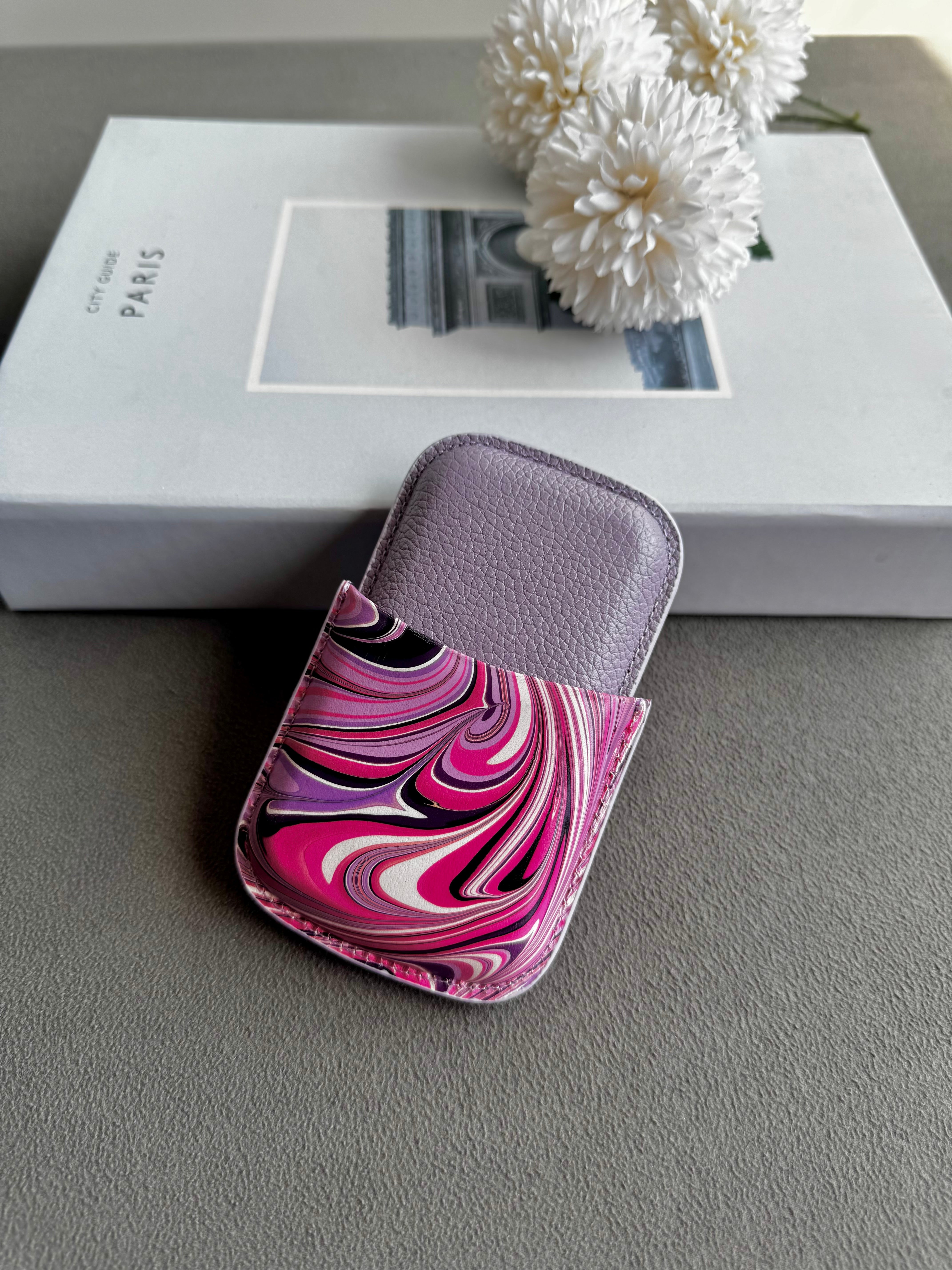 Deri Puro Kılıfı Ebruli -Lila