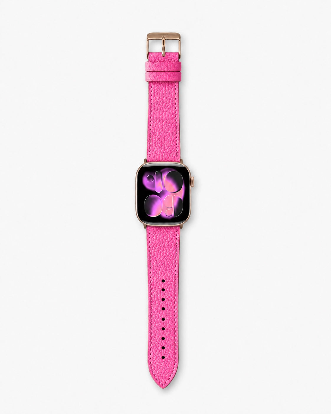 Fuşya Togo dokulu Apple Watch deri kordon