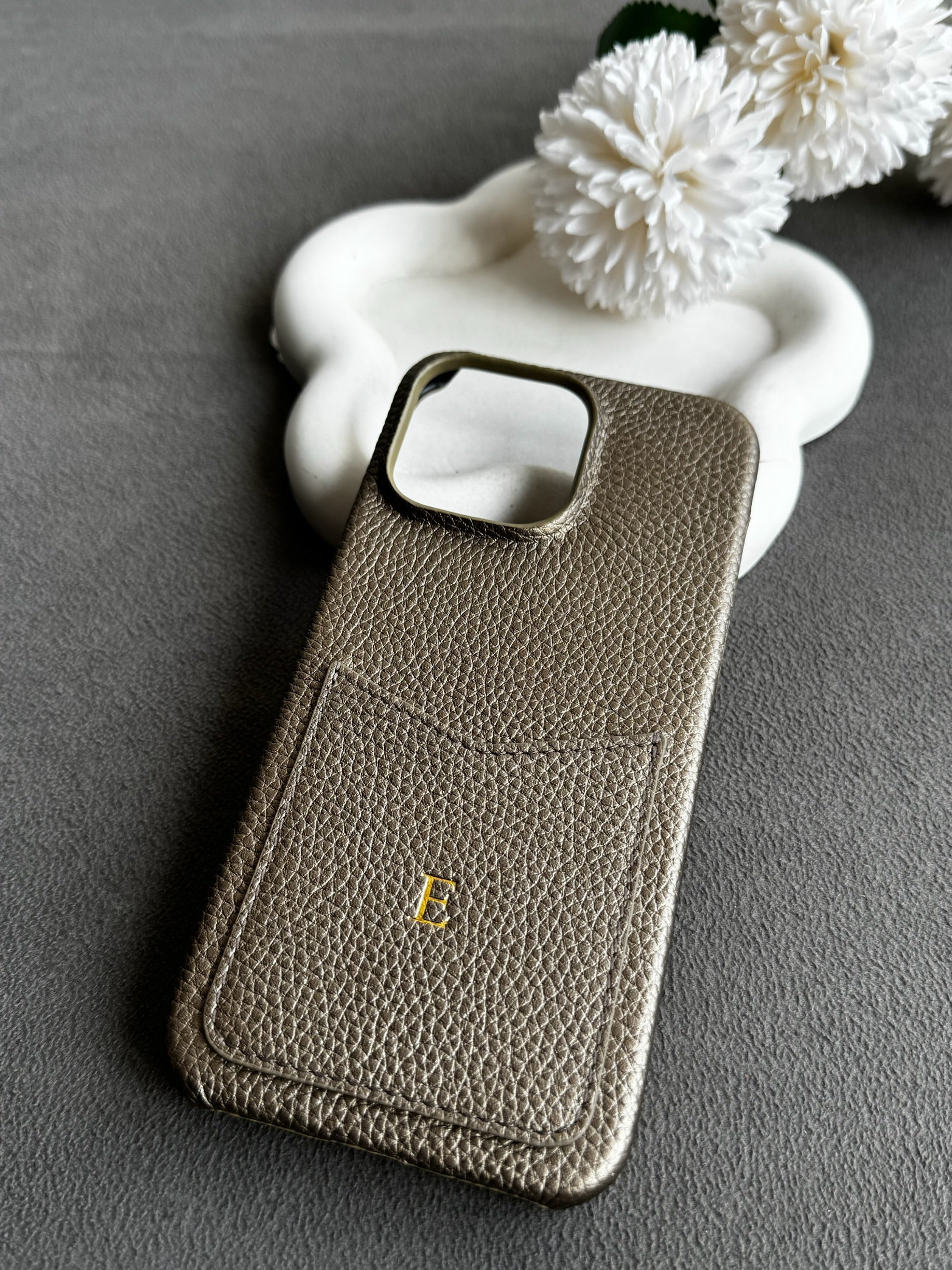 Deri iPhone Kılıfı | Cepli Model | Parlak Vizon Togo