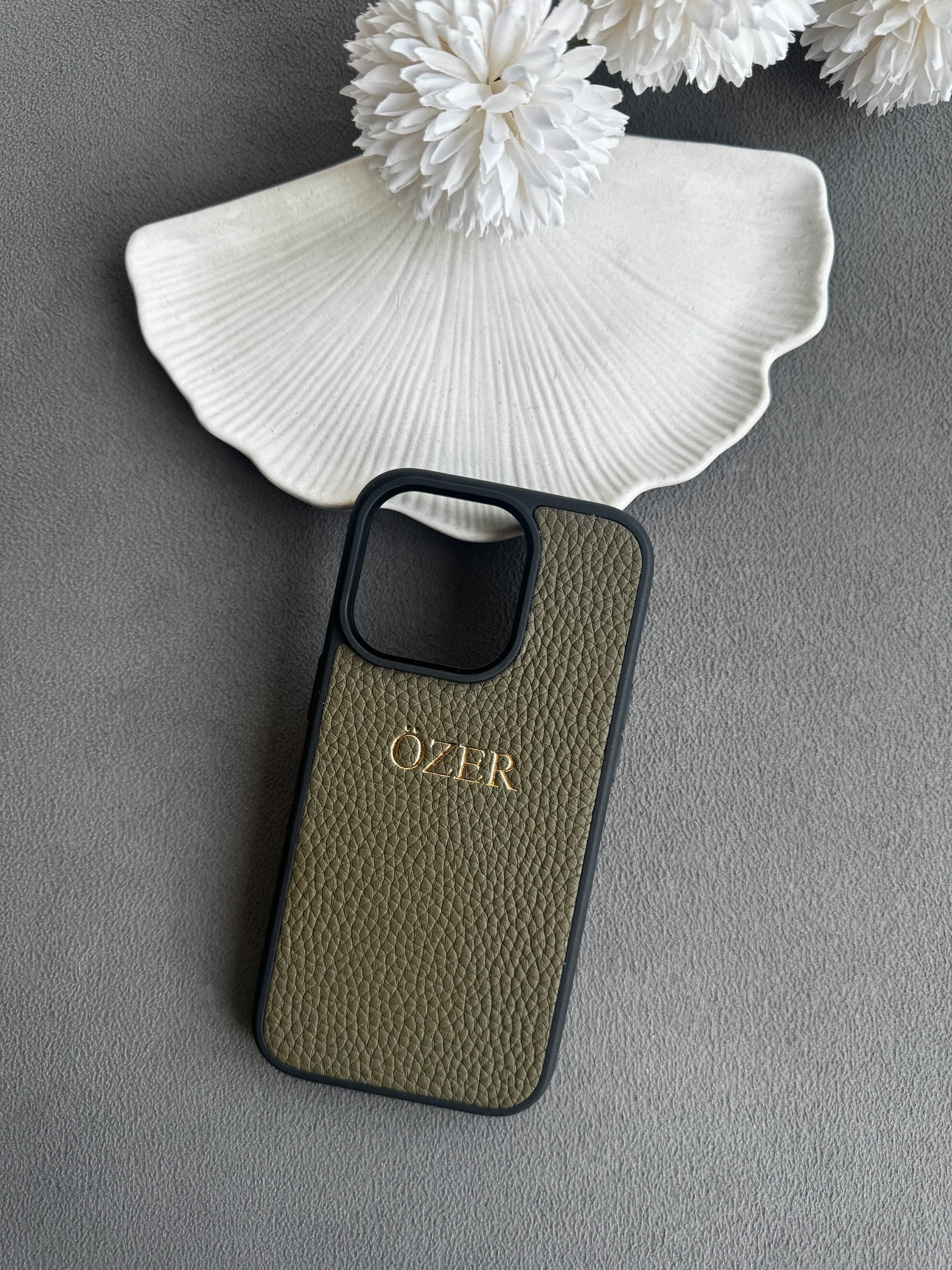 Deri iPhone Kılıf - Haki Togo