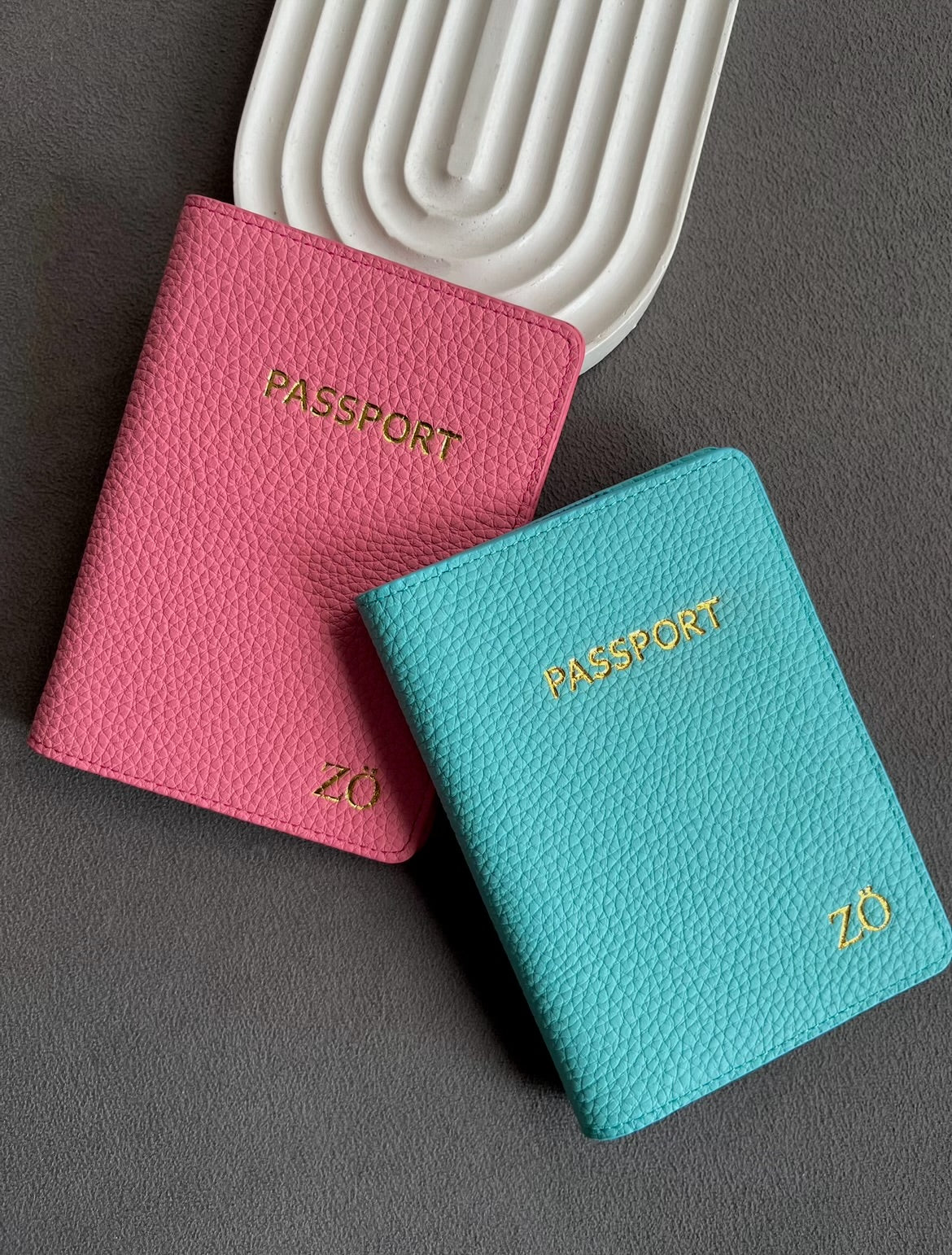 Deri Pasaport Kılıfı - Şeker Pembe Togo