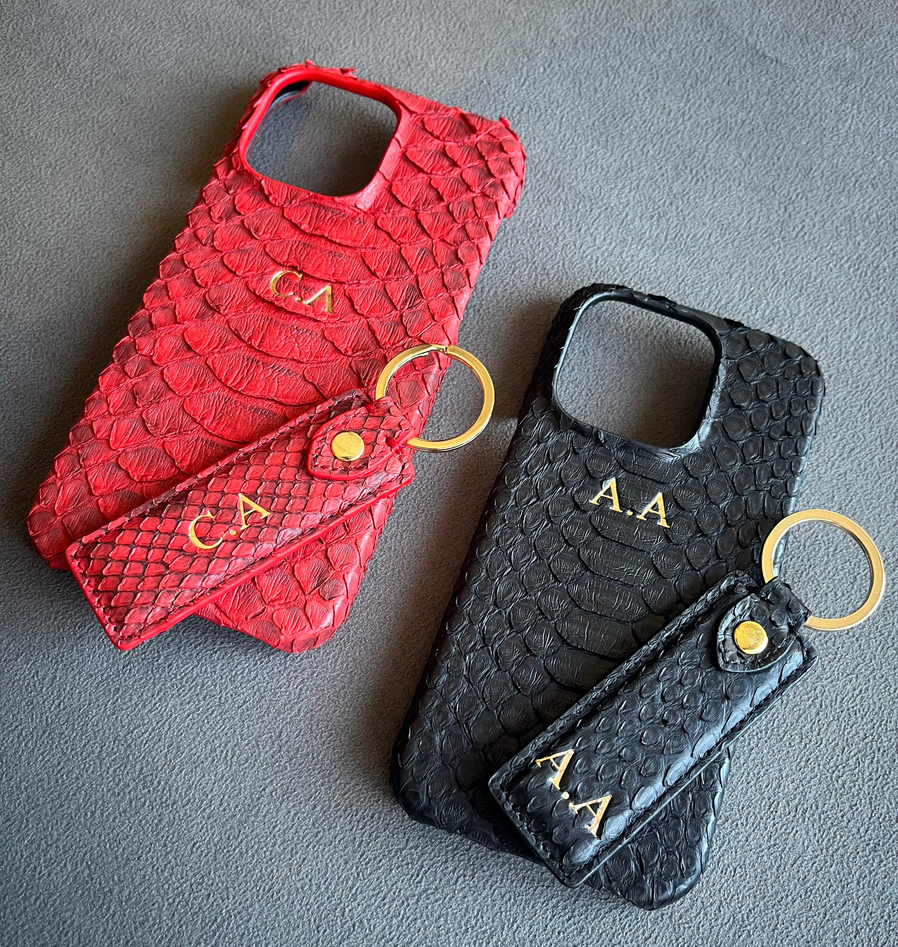 iPhone Kılıfı ve Anahtarlık Seti | Siyah Gerçek Piton