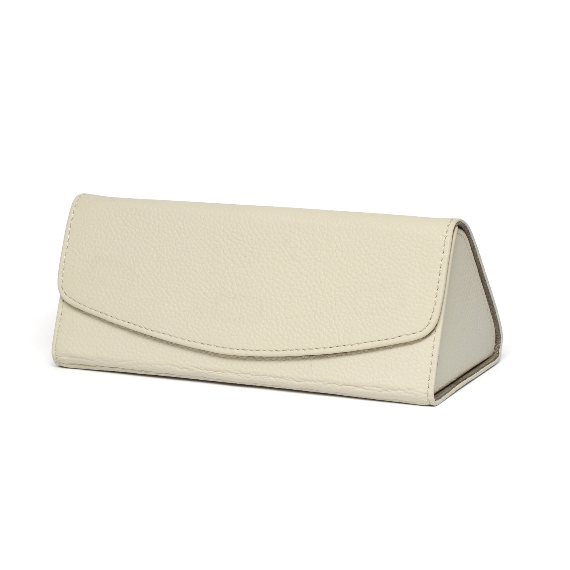 Deri Katlanabilir Gözlük Kutusu-Bej