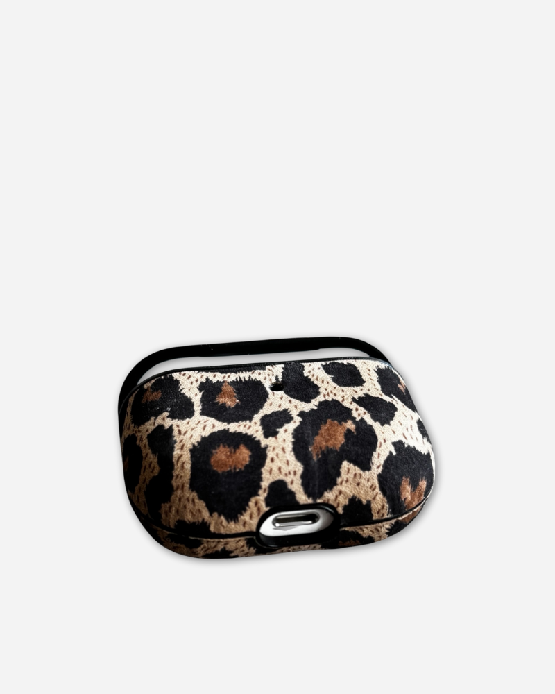 Deri Airpods Kılıfı - Leopar 02