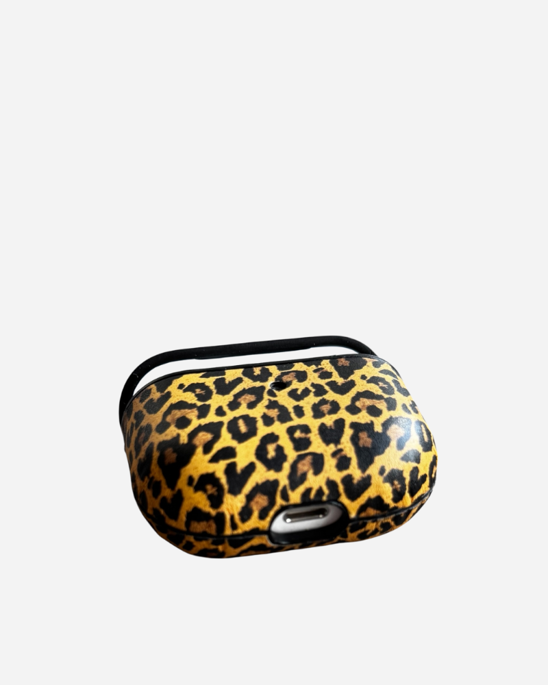 Deri Airpods Kılıfı - Leopar 03