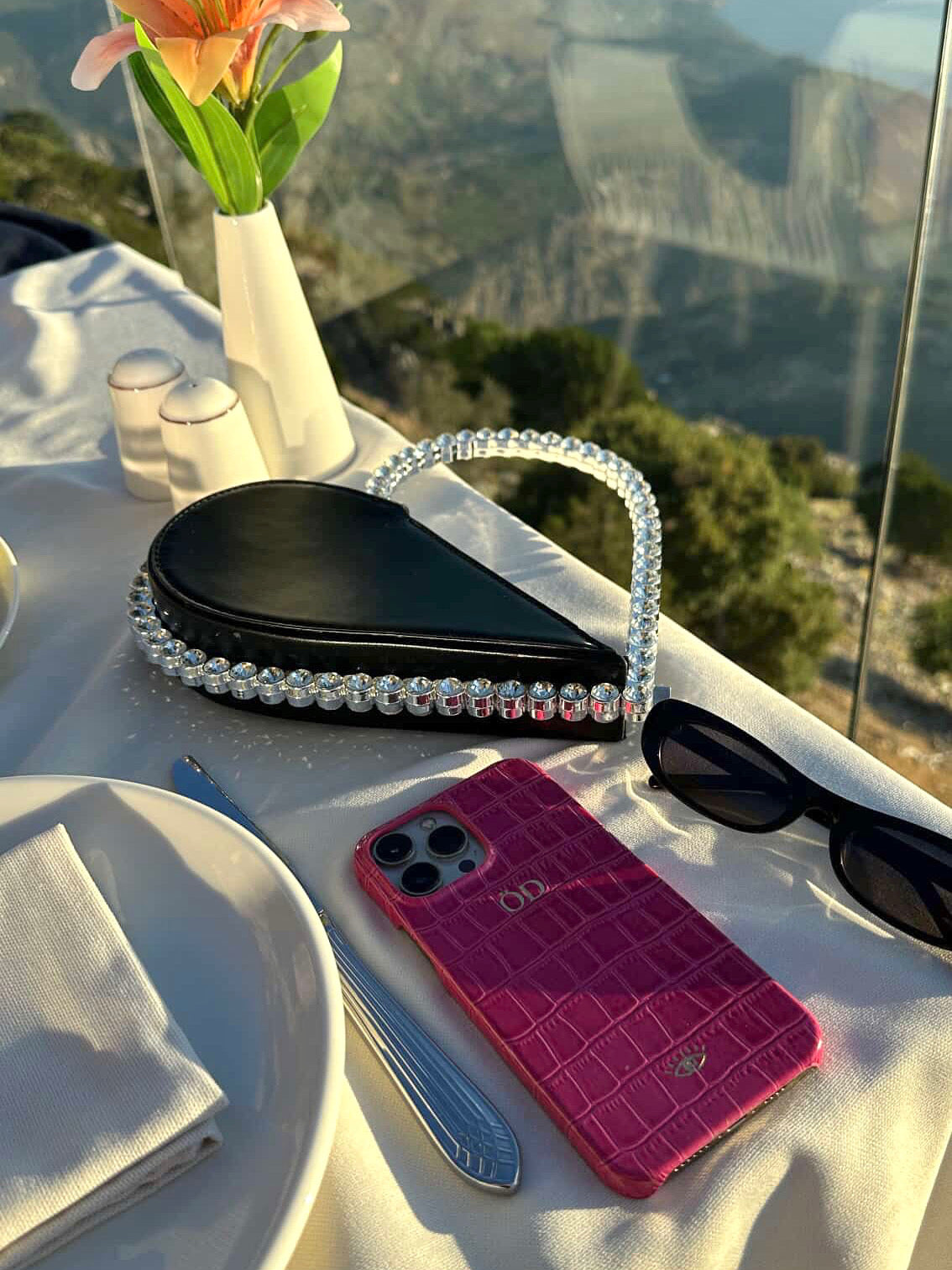 Fuşya Croco Deri iPhone Kılıfı