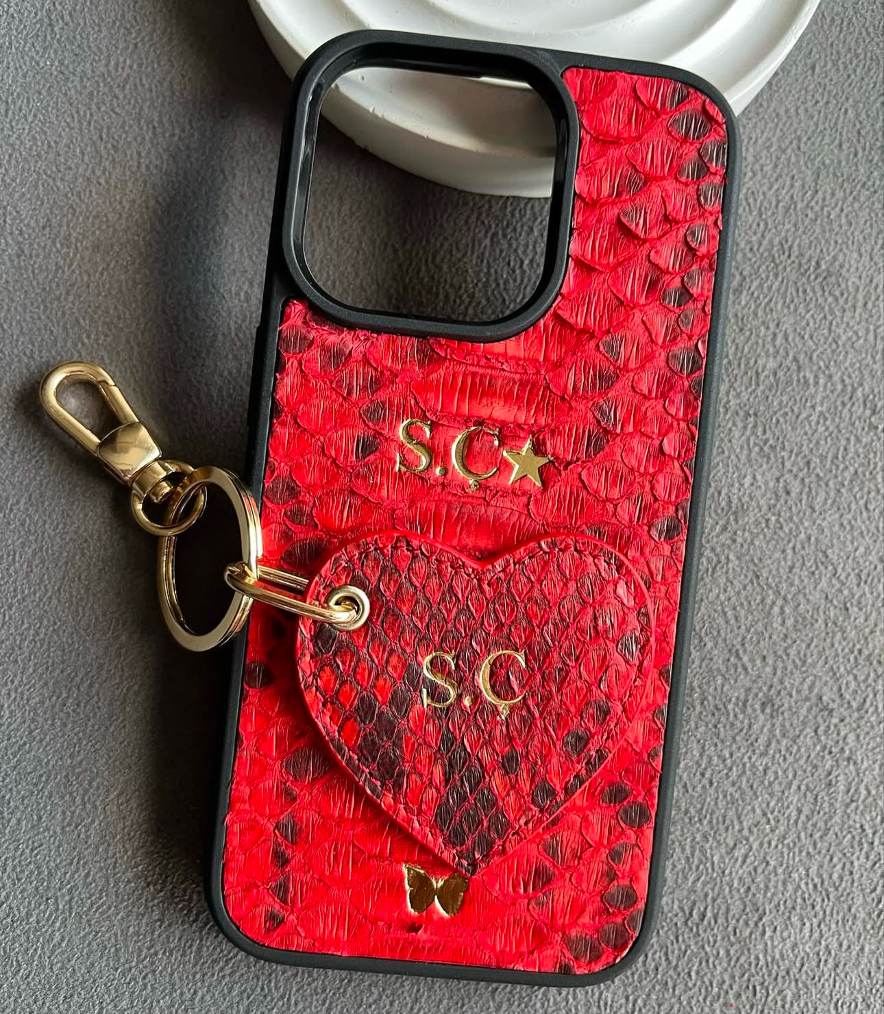 iPhone Kılıfı ve Anahtarlık Seti | Kırmızı Gerçek Piton