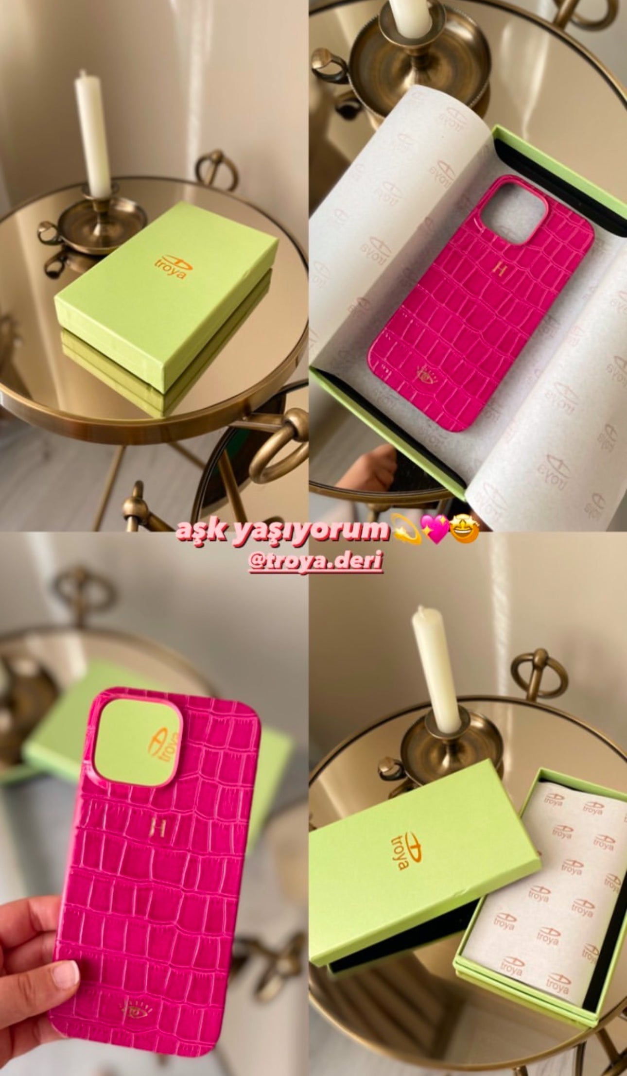 Fuşya Croco Deri iPhone Kılıfı
