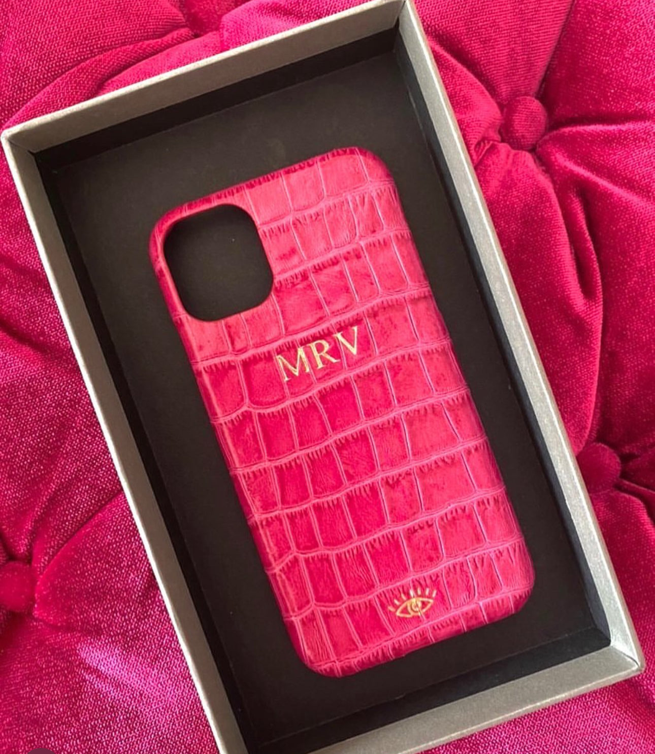 Fuşya Croco Deri iPhone Kılıfı