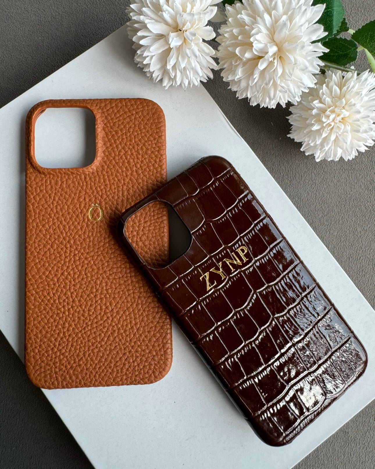 Kahve Rugan Croco Deri iPhone Kılıfı