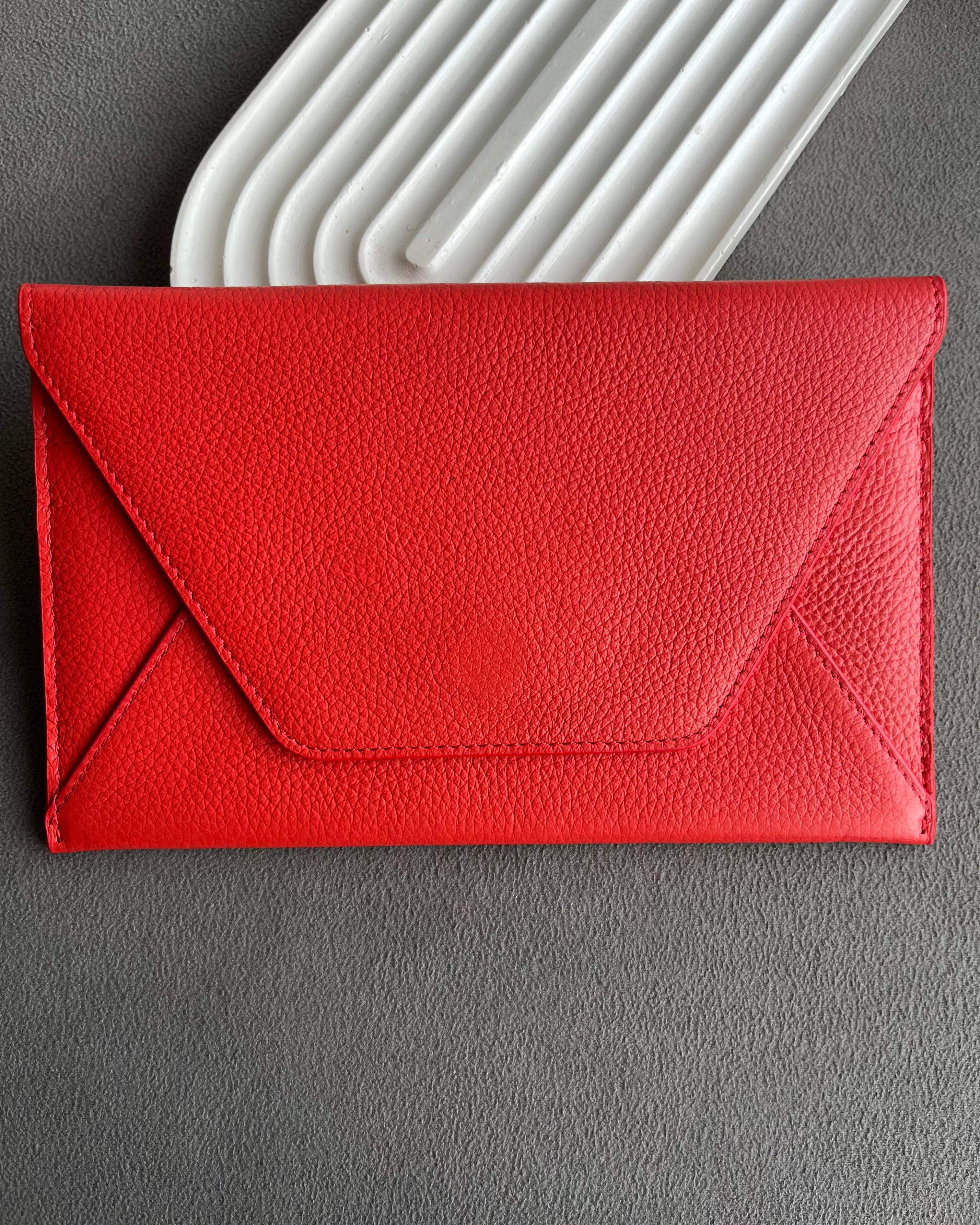 Deri Zarf Cüzdan Flotur Kırmızı