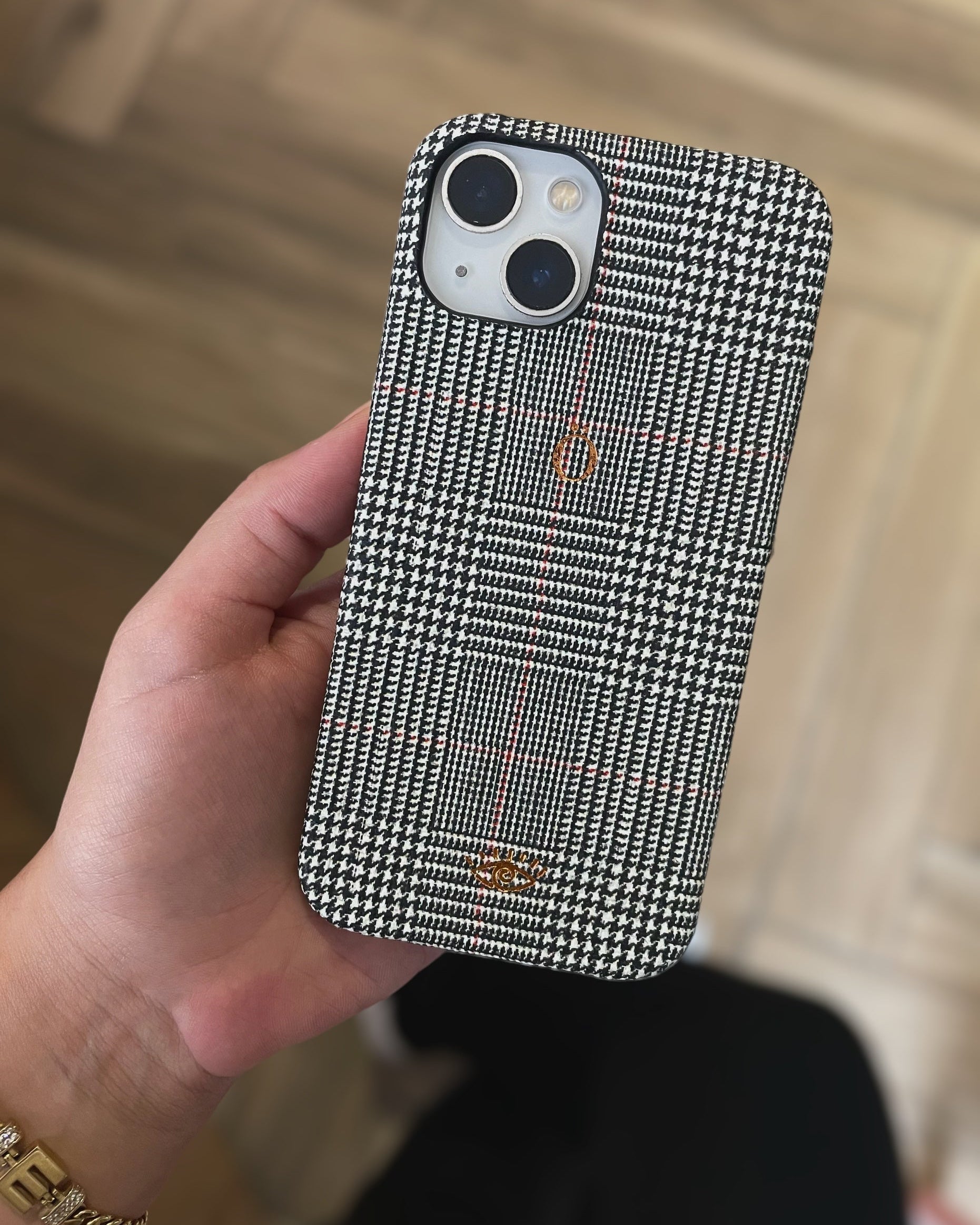 Ekose Gri iPhone Kılıfı