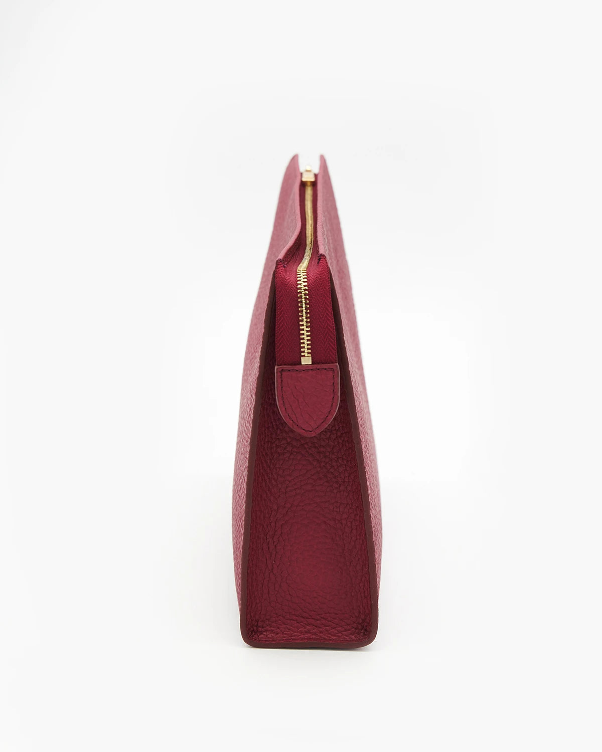 Bordo Dokulu Deri Clutch Çanta