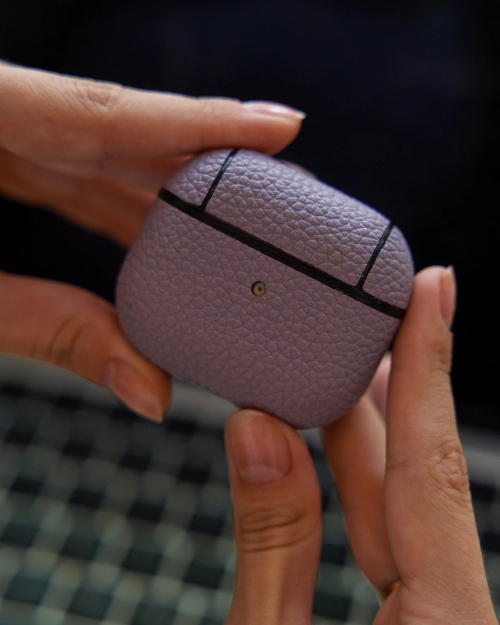 Deri Airpods Kılıfı - Lila Togo
