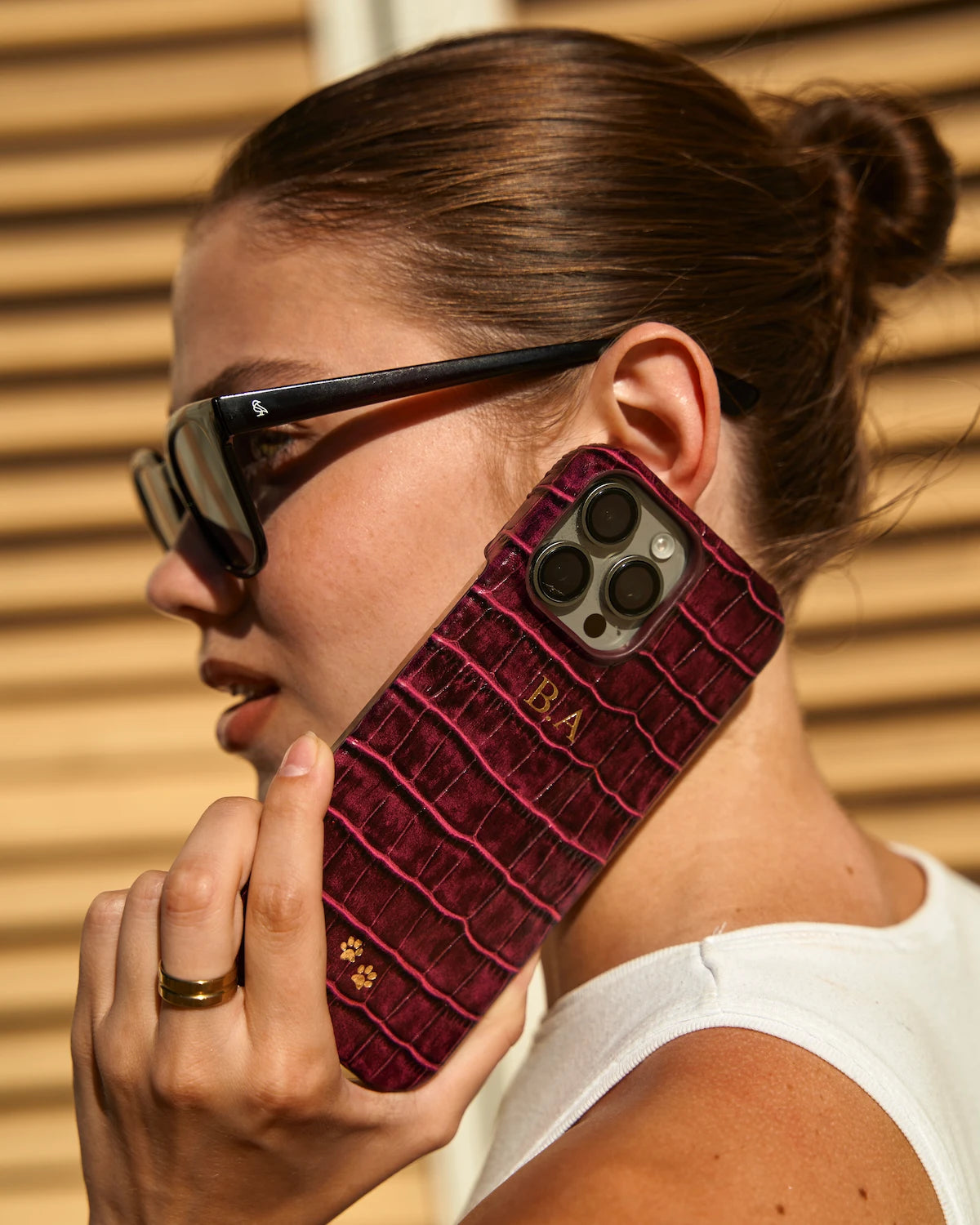 Mürdüm Croco Deri iPhone Kılıfı