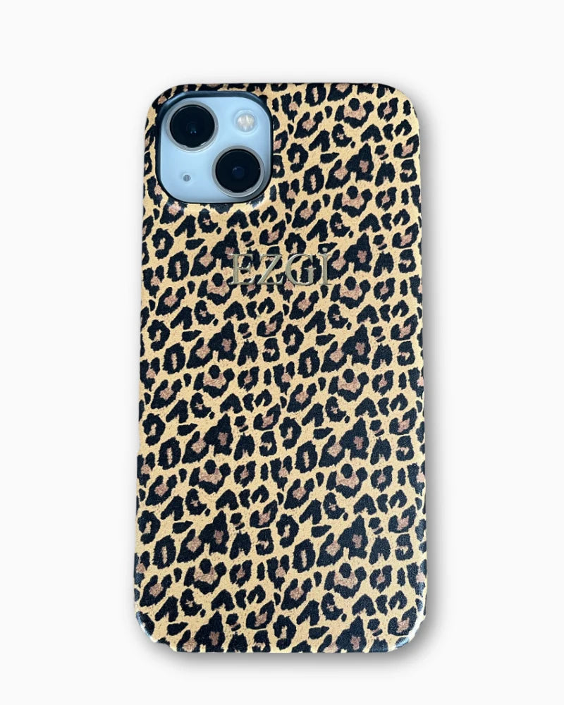 Sarı Tabanlı Leopar Desenli iPhone Kılıfı