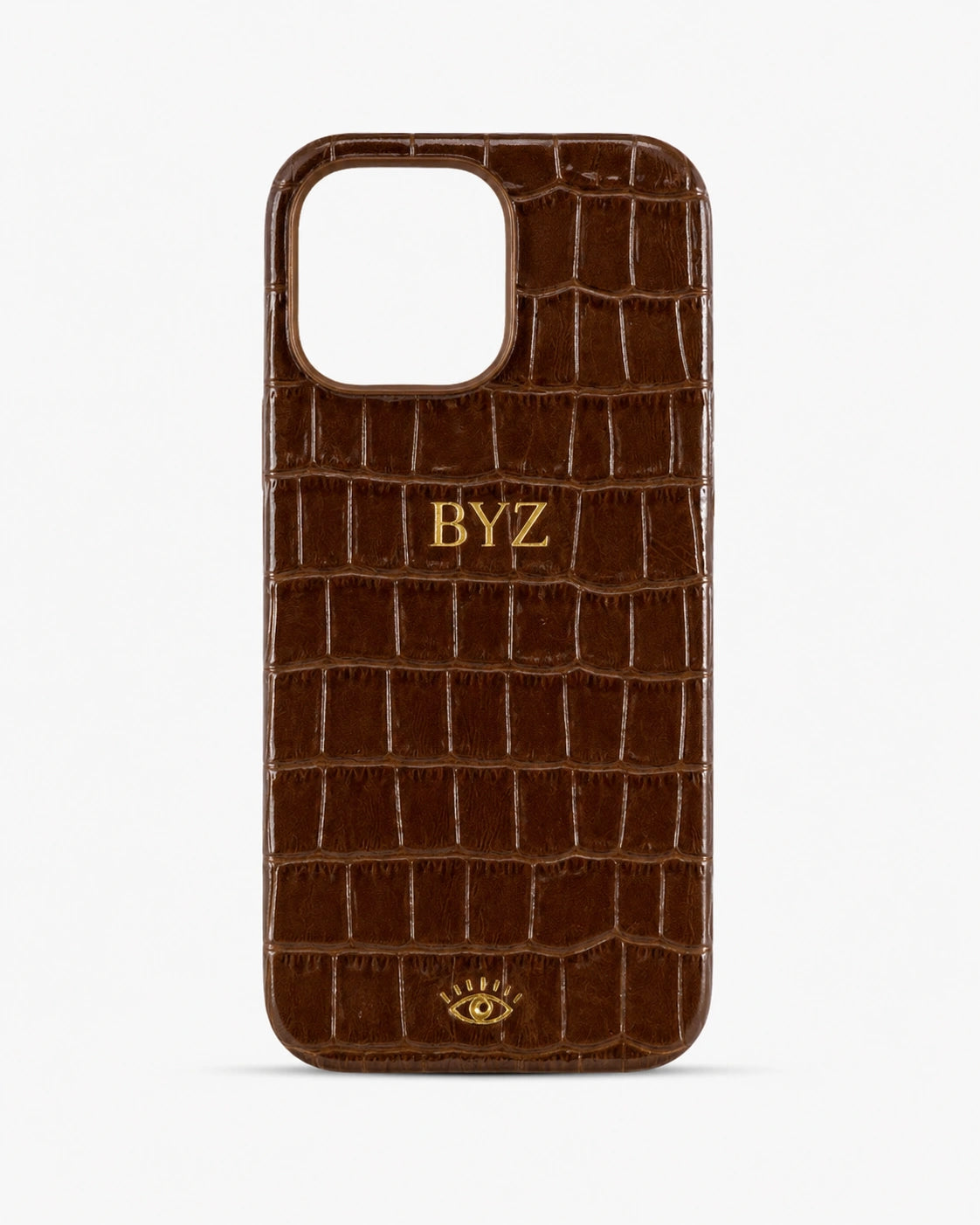 Kahve Rugan Croco Deri iPhone Kılıfı