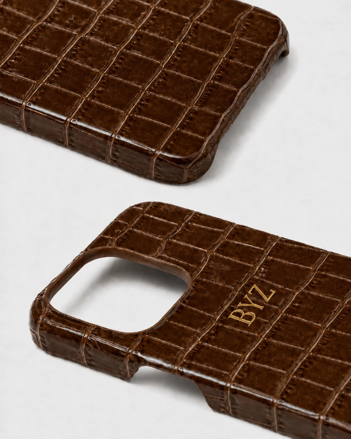 Kahve Rugan Croco Deri iPhone Kılıfı