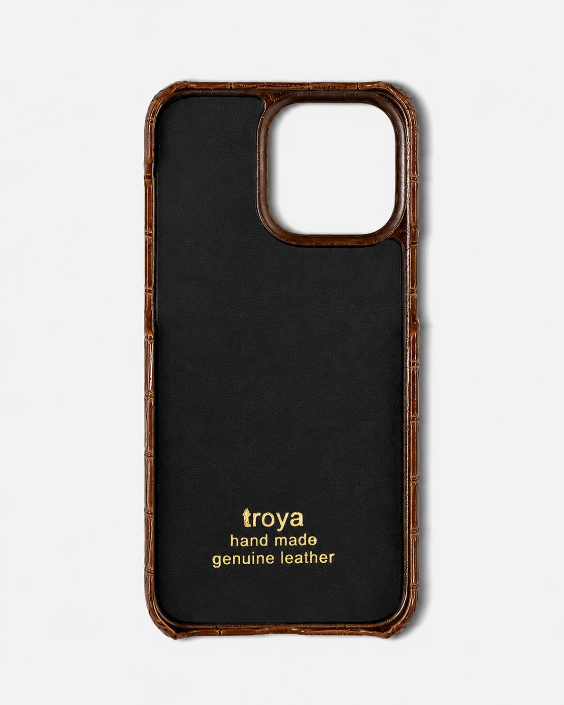 Kahve Rugan Croco Deri iPhone Kılıfı