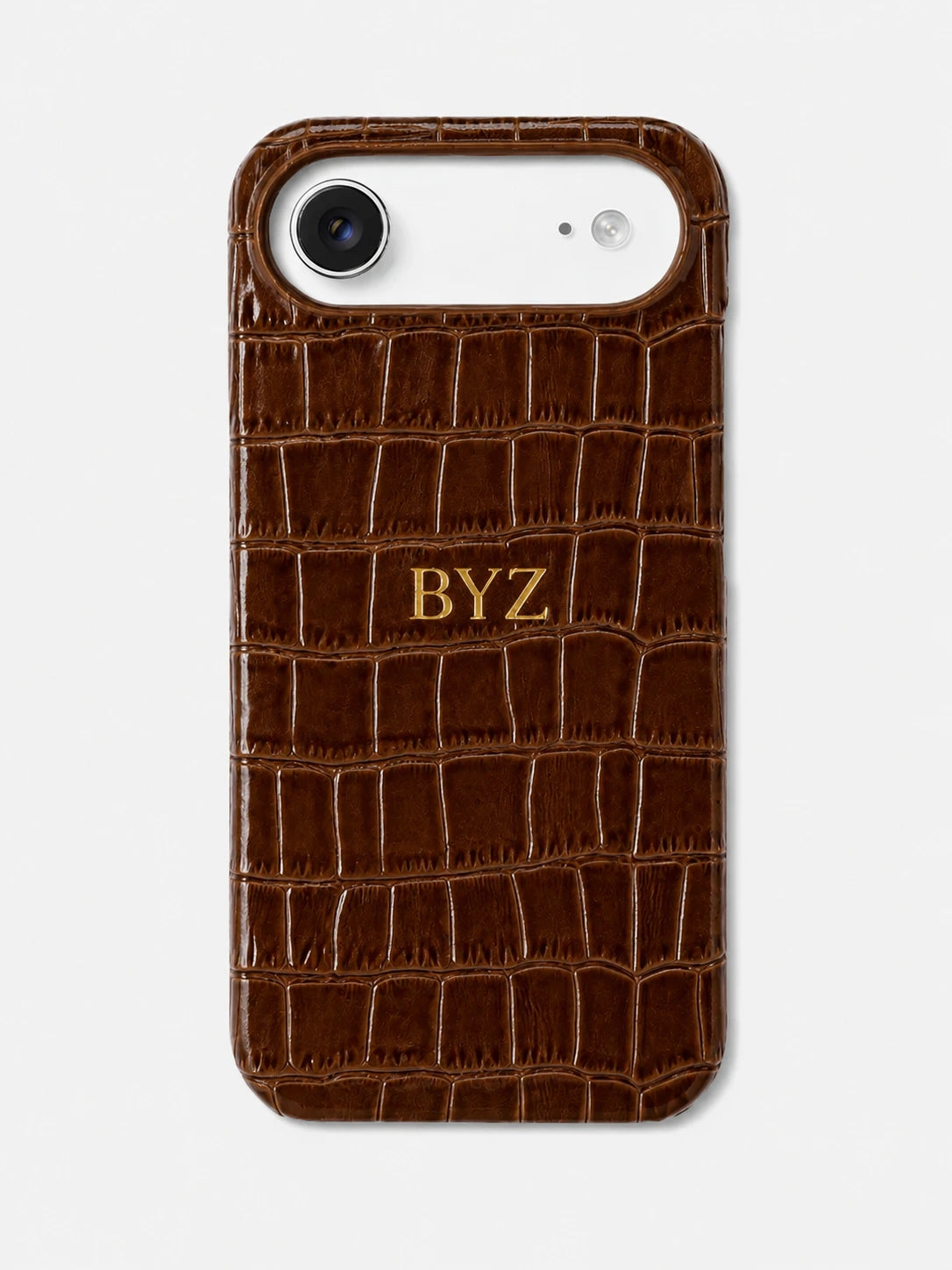Kahve Rugan Croco Deri iPhone Kılıfı