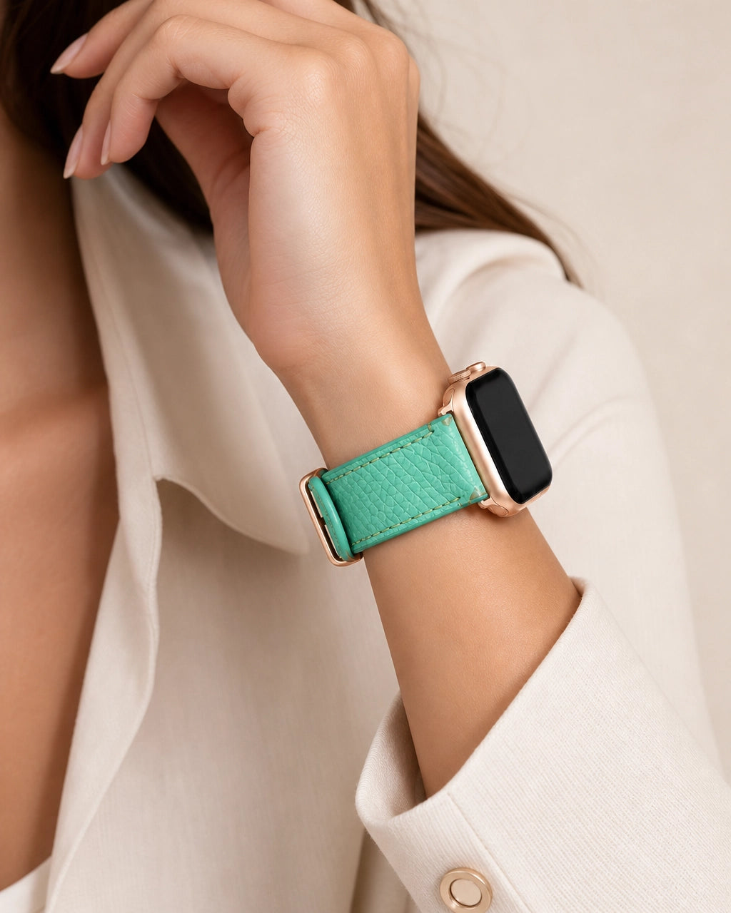 Apple Watch Deri Kordon | Açık Yeşil Togo
