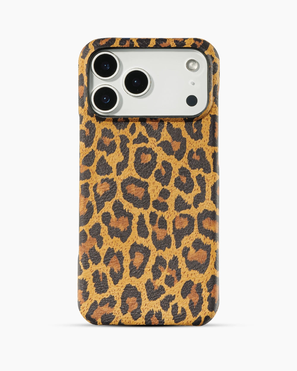 Kahverengi Leopar Desenli Deri iPhone Kılıf