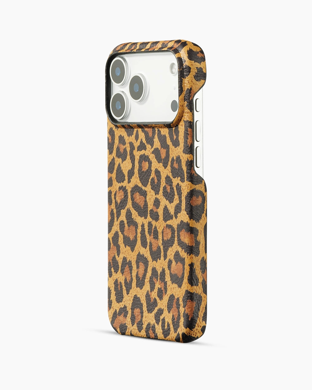 Kahverengi Leopar Desenli Deri iPhone Kılıf