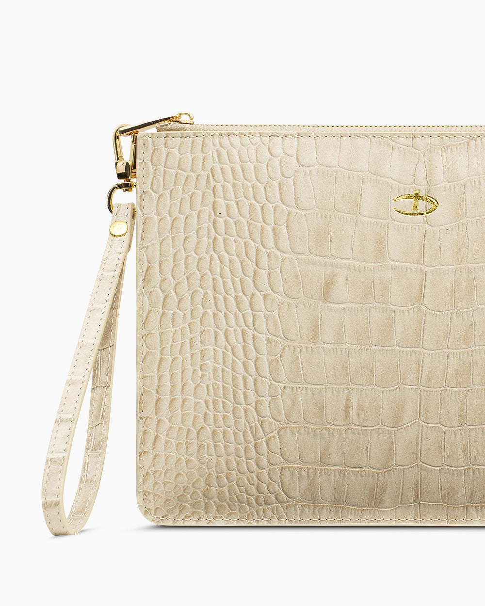 Deri Clutch Çanta | Bej Croco