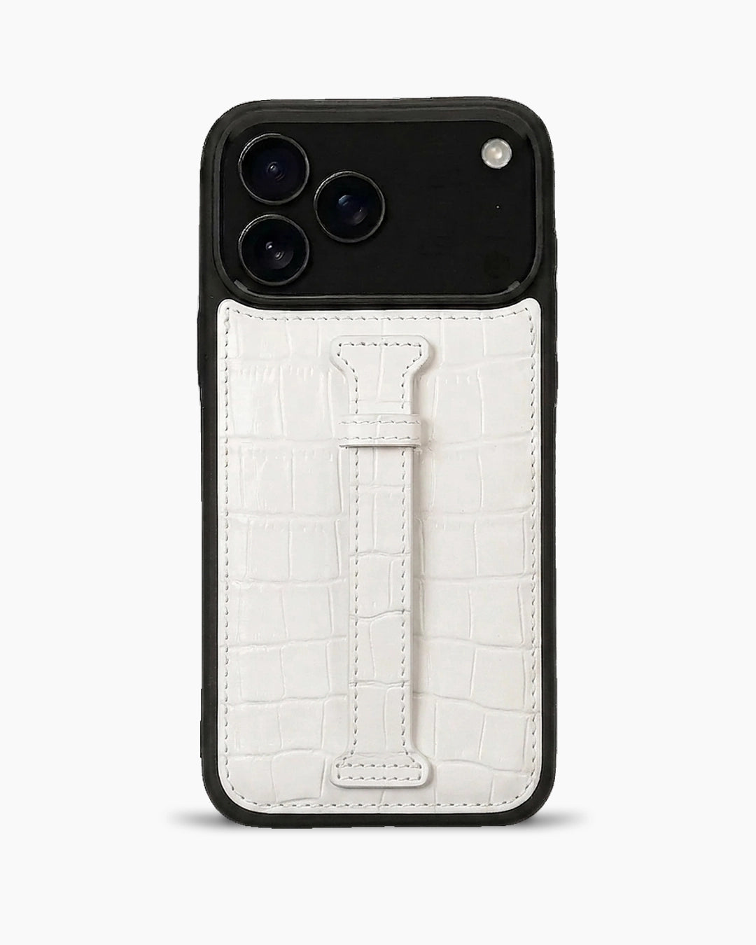 Kemerli iPhone Kılıfı | Beyaz Croco