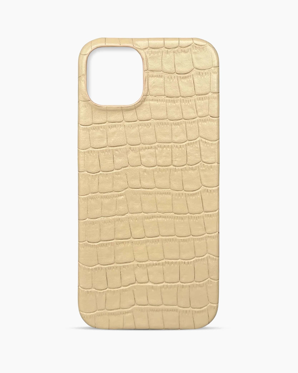 Krem Mat Croco Deri iPhone Kılıfı
