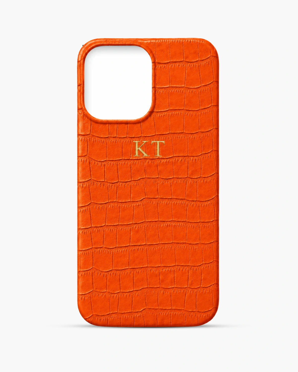 Turuncu Mat Croco Deri iPhone Kılıfı