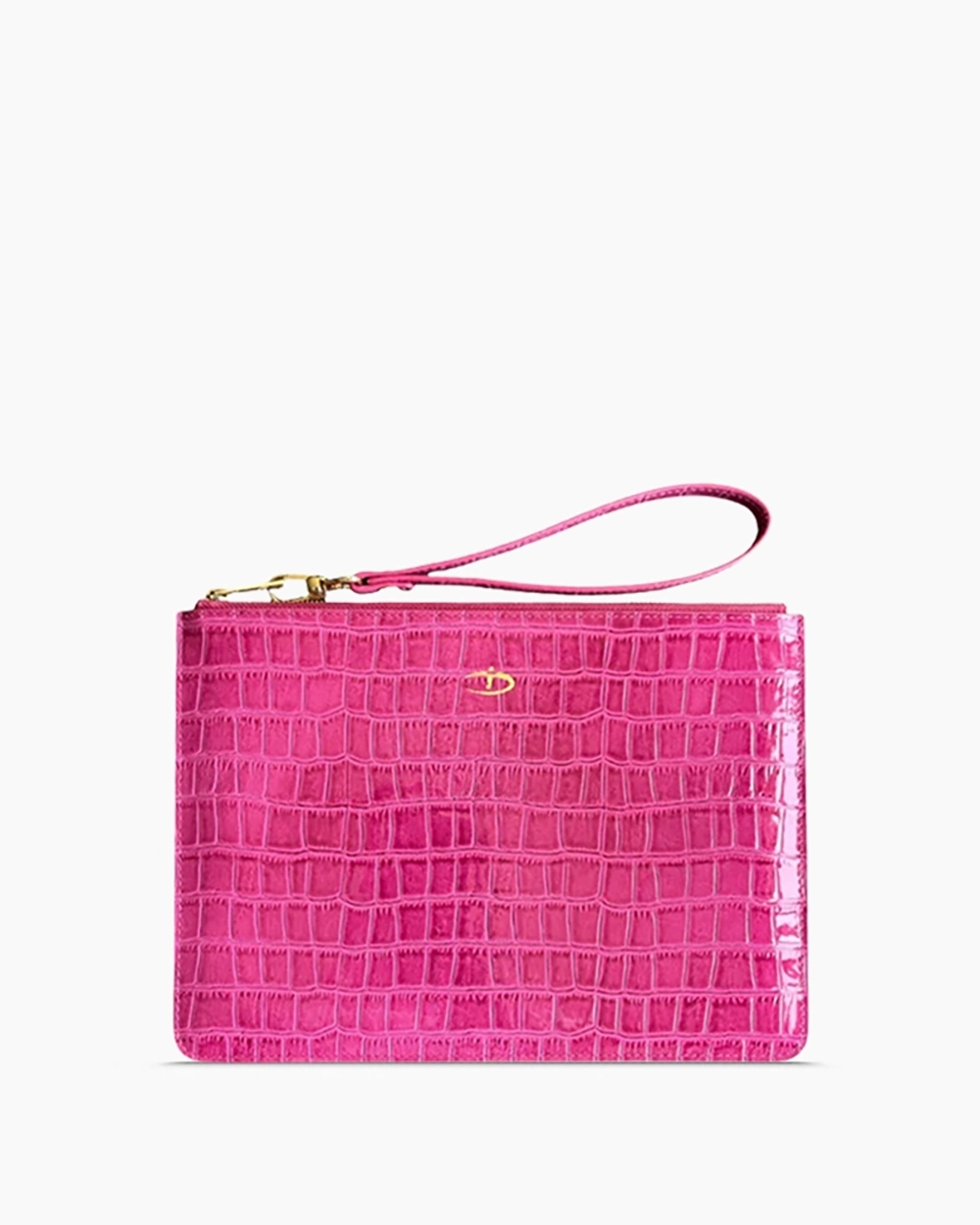 Deri Clutch Çanta | Fuşya Rugan Croco