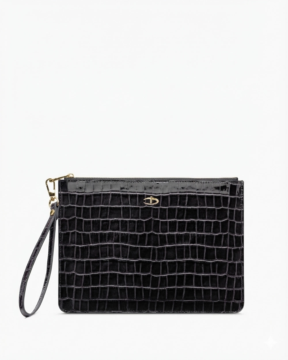 Deri Clutch Çanta | Siyah Croco