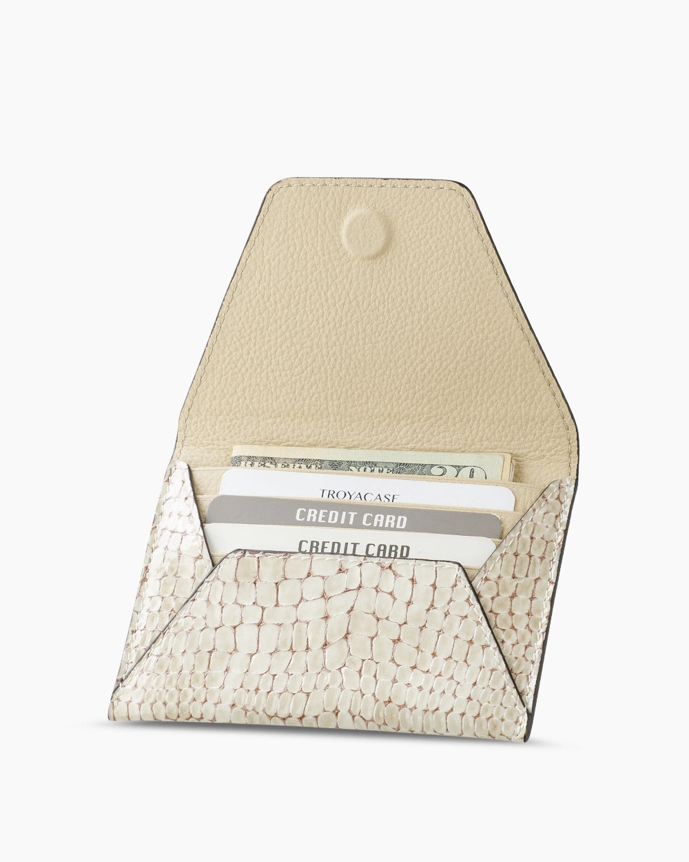 Deri Küçük Zarf Cüzdan | Natural Croco