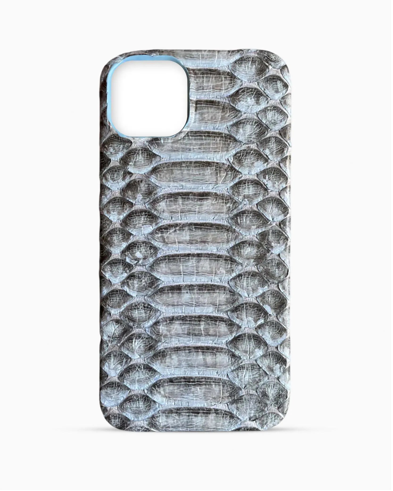 Gerçek Piton Deri iPhone Kılıfı | Açık mavi