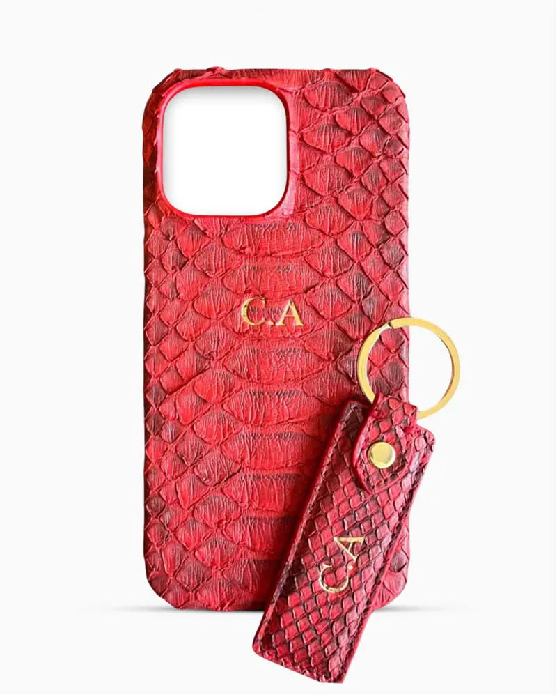 iPhone Kılıfı ve Anahtarlık Seti | Kırmızı Gerçek Piton