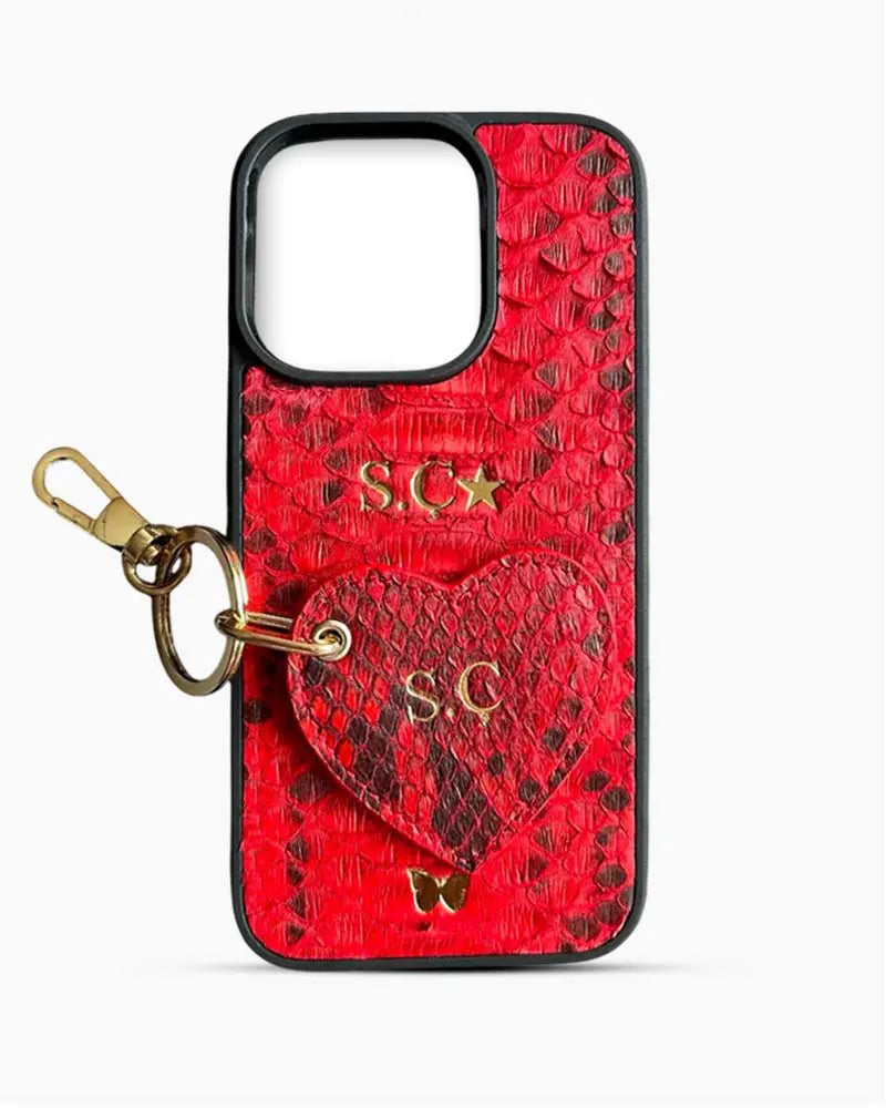 iPhone Kılıfı ve Anahtarlık Seti | Kırmızı Gerçek Piton