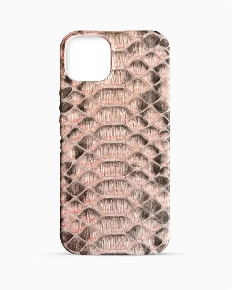 Gerçek Piton Deri iPhone Kılıfı | Pudra Pembe