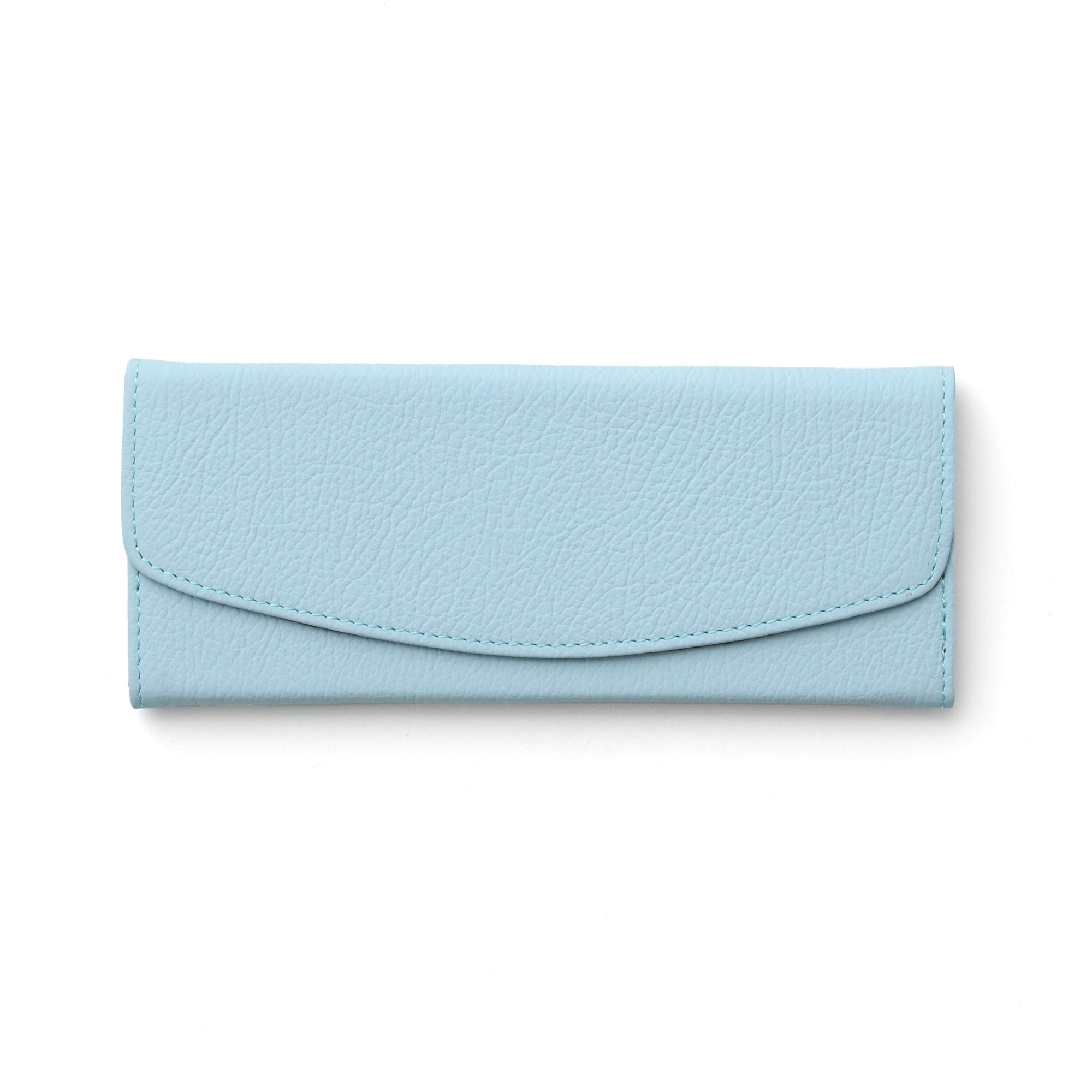 Deri Katlanabilir Gözlük Kutusu-Bebek mavi