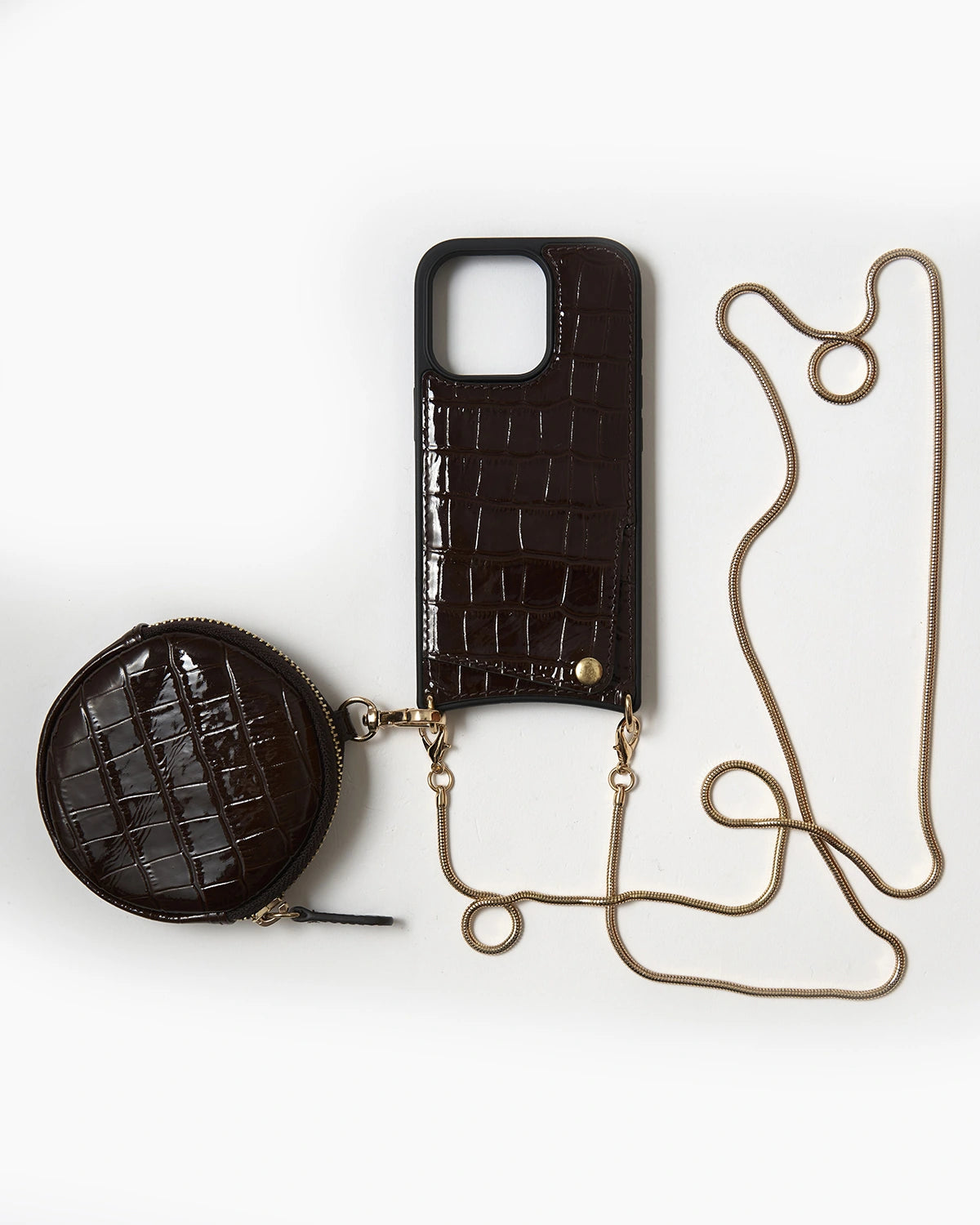 Kahve Croco Mini Cüzdan
