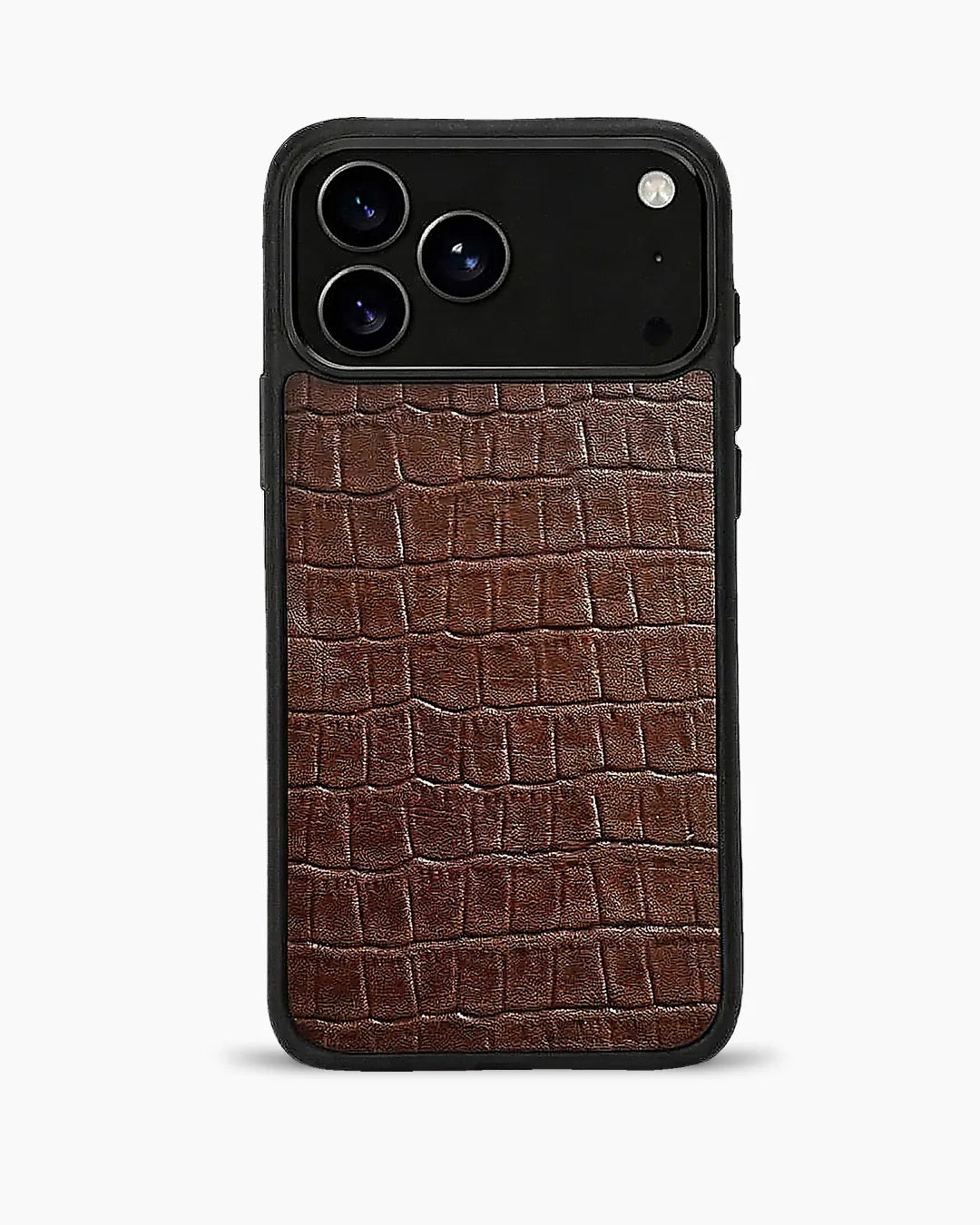 Deri iPhone Kılıfı | Kahve Mat Croco | Havuz