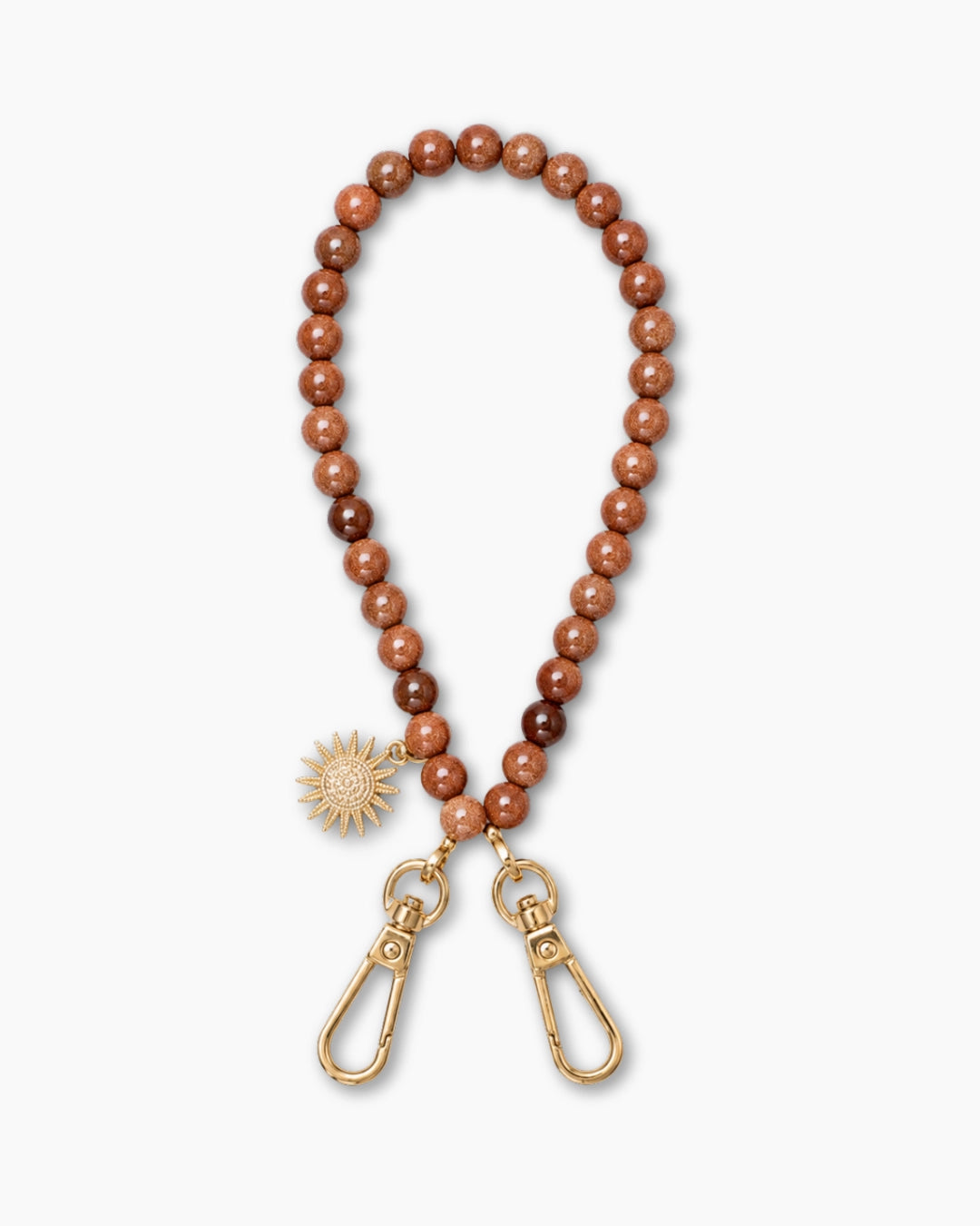 Kahve Yıldız Taşı Charmlı Telefon Bilek Askısı